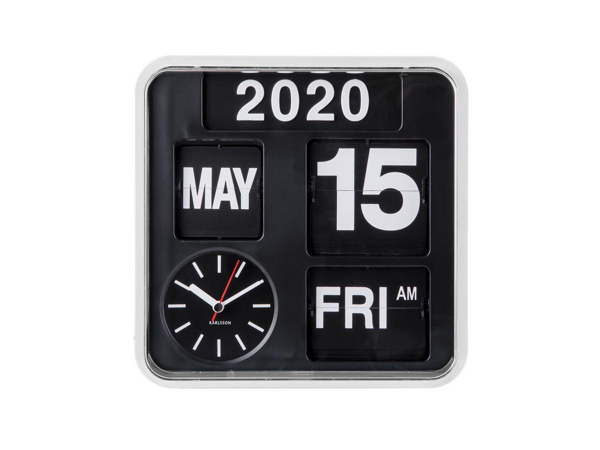 ZEGAR ŚCIENNY WALL CLOCK MINI FLIP - czarny/biały, Basics, tworzywo sztuczne (24,5/24,5/10cm) - Karlsson