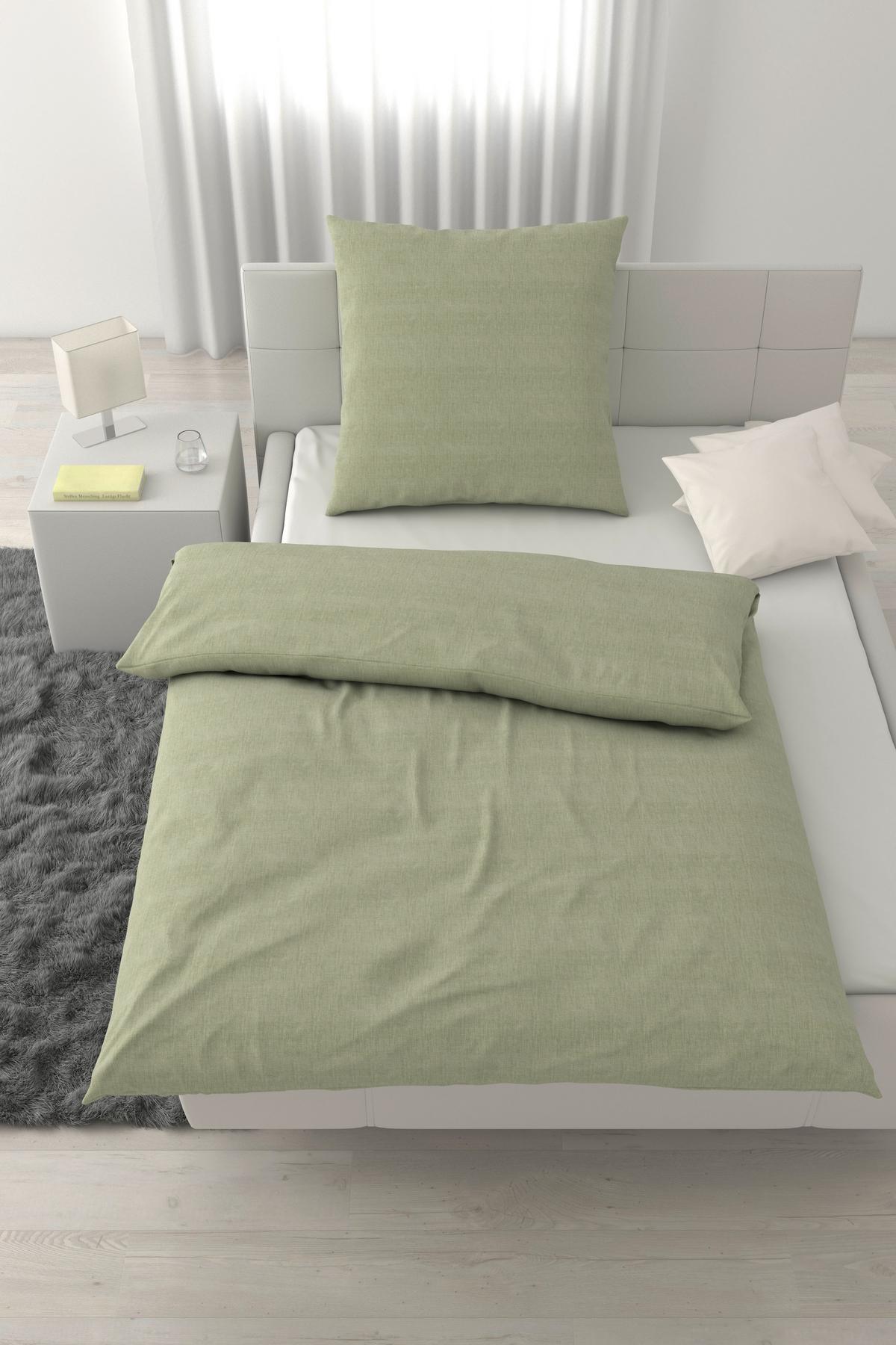 Bettwäsche TY XL Salbeigrün ca. 155x220cm - Salbeigrün, Textil (155/220cm) - Mömax