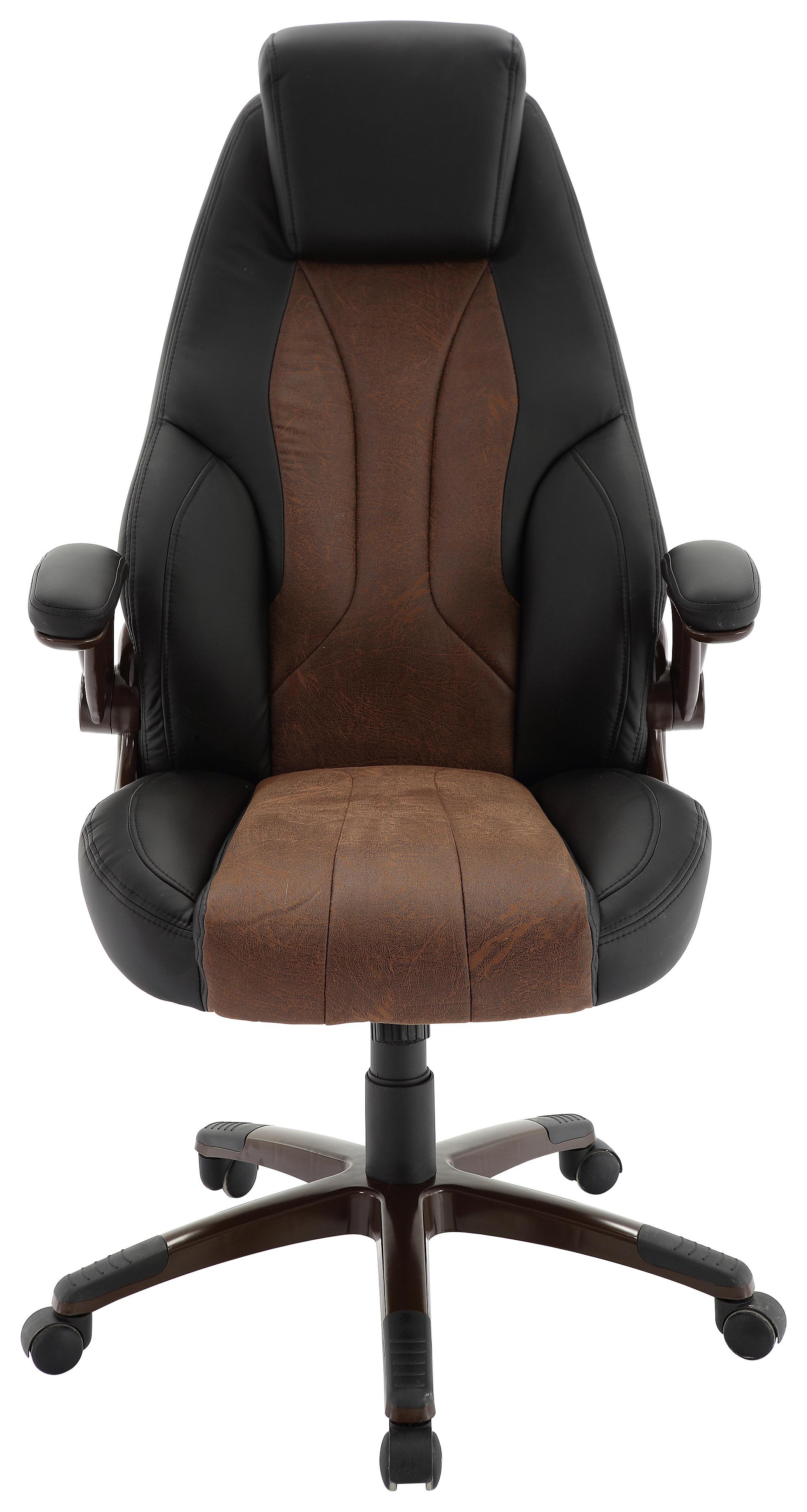 Chefsessel Braun/Schwarz - Schwarz/Braun, MODERN, Kunststoff/Textil (69/115-125/77cm) - Based
