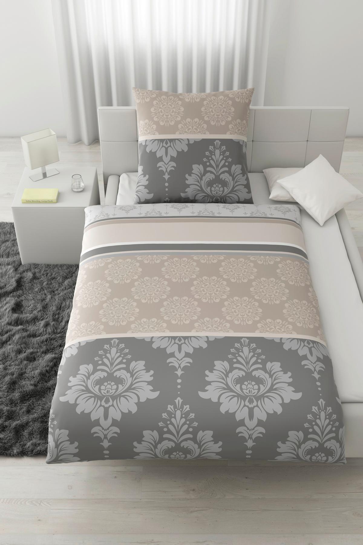 Bettwäsche Yvonne Grau ca. 135x200cm - Grau, KONVENTIONELL, Textil (135/200cm) - Modern Living