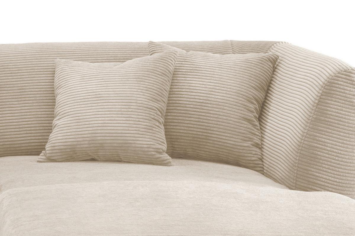 Wohnlandschaft Colori Beige Cord - Beige/Schwarz, MODERN, Holz/Textil (264/160cm) - MID.YOU