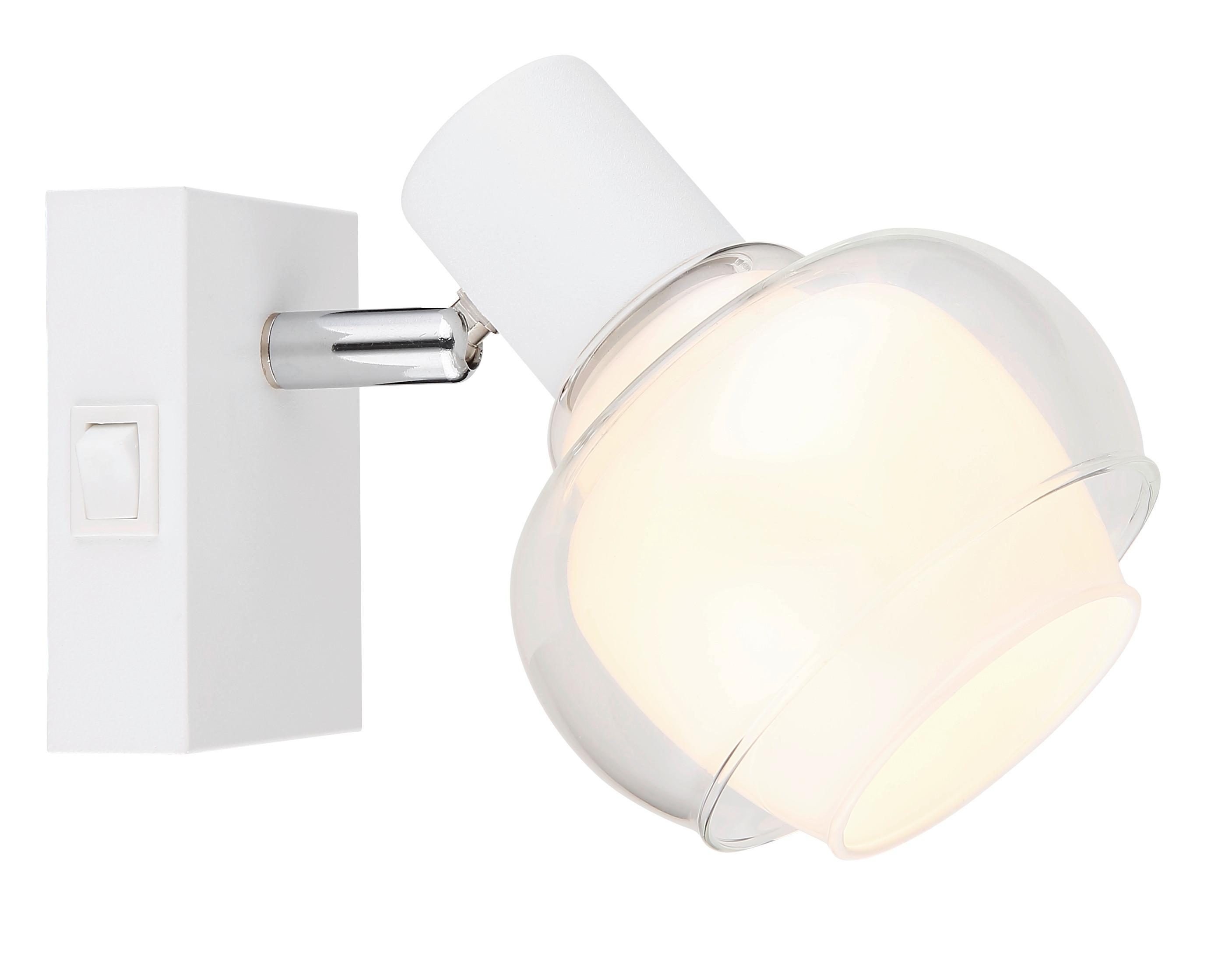 Reflektor Tokki - barve kroma/bela, Design, kovina/steklo (10,5/13,5/12,5cm) - Globo