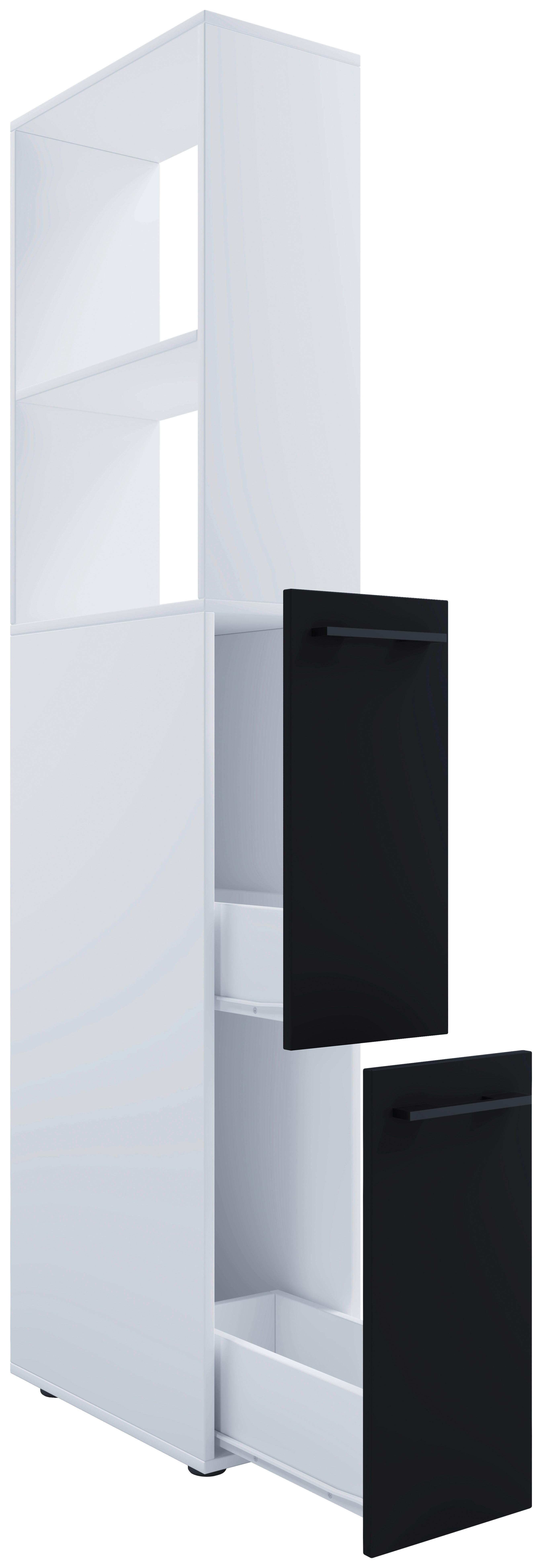 HOCHSCHRANK SADILO XL - Weiss/Anthrazit, Modern, Holzwerkstoff/Kunststoff (25/183/50cm) - MID.YOU