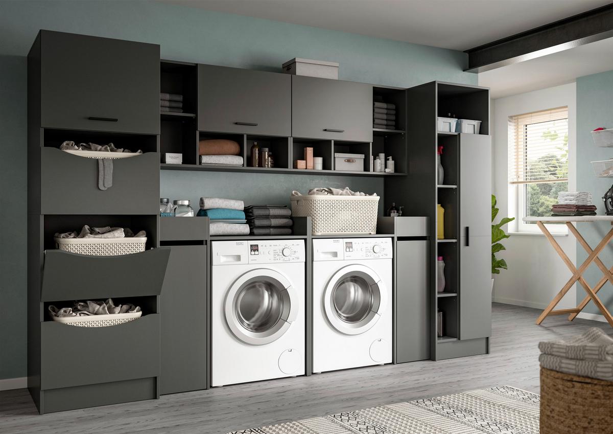 Regal Za Pralnico Free, Antracit - antracit, Basics, leseni material (300/195/68cm) - MID.YOU