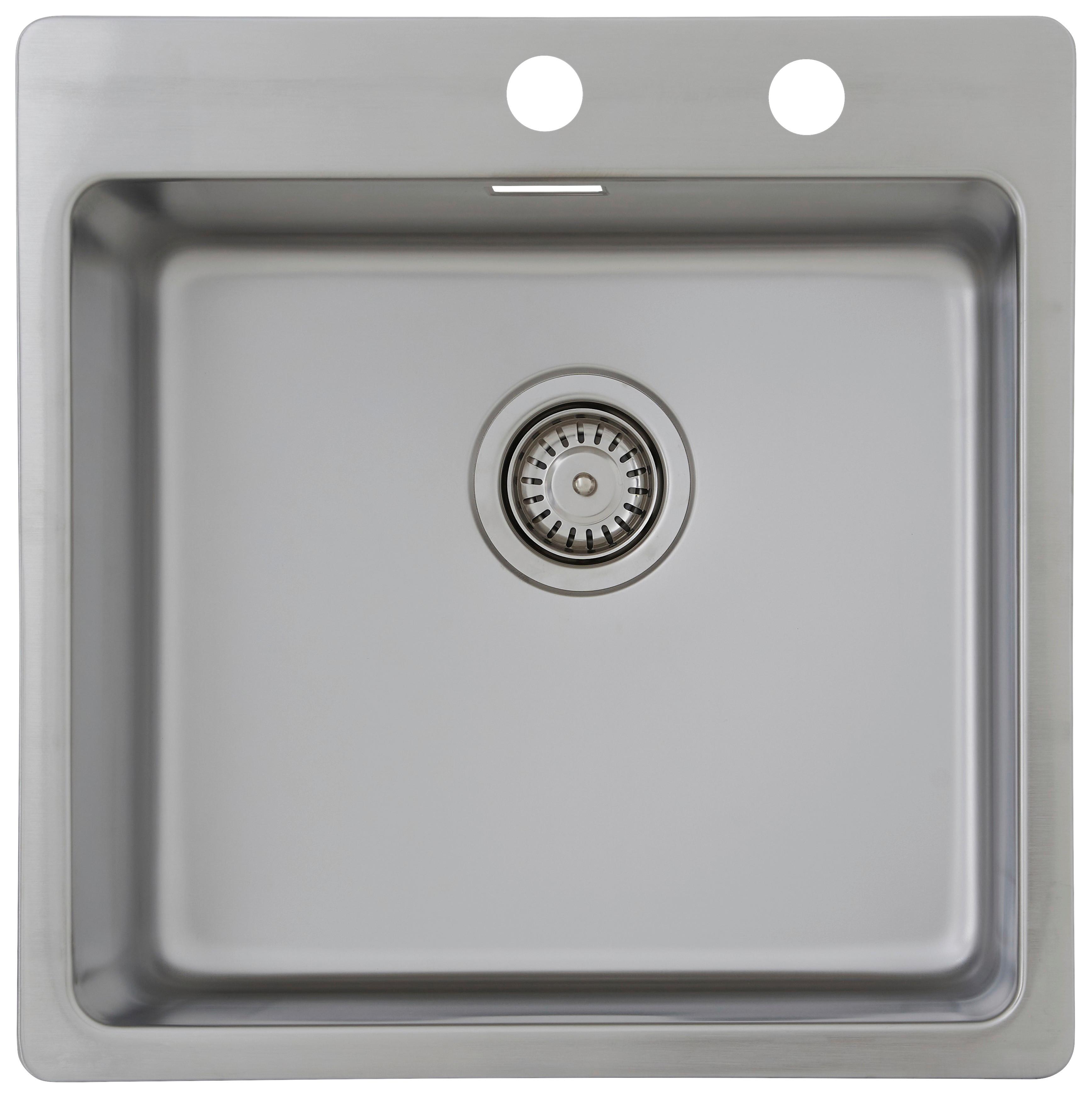 Einzelbecken Chicago ca. 50x23x50 cm - Edelstahlfarben, Trend, Metall (50/22,8/50cm) - Respekta