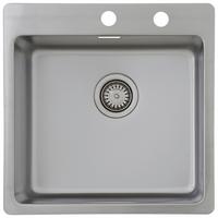 Einzelbecken Chicago ca. 50x23x50 cm - Edelstahlfarben, Trend, Metall (50/22,8/50cm) - Respekta