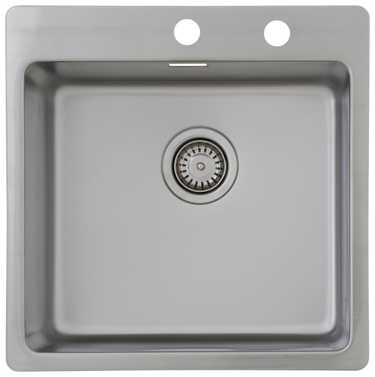 Einzelbecken Chicago ca. 50x23x50 cm - Edelstahlfarben, Trend, Metall (50/22,8/50cm) - Respekta