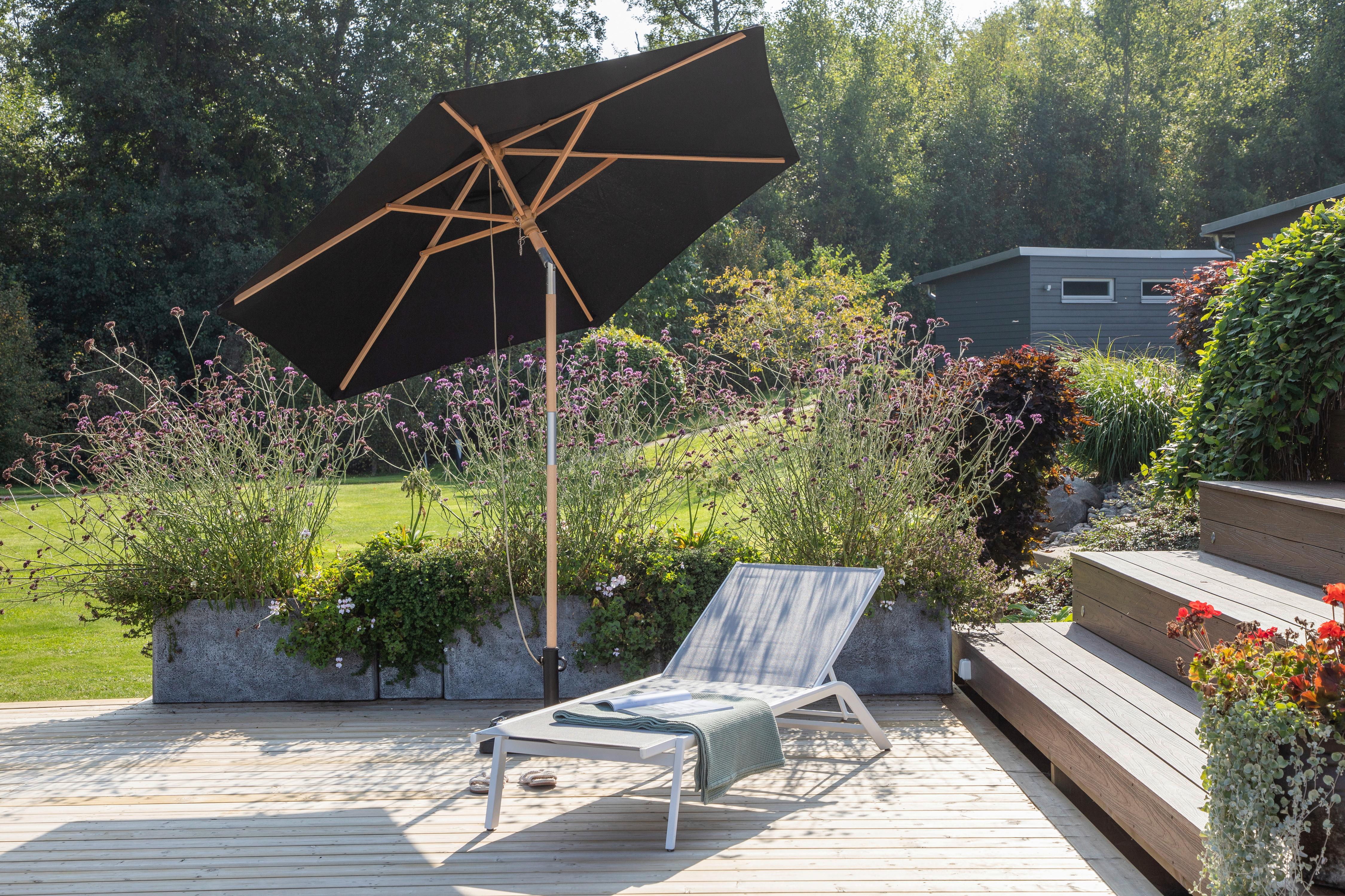 Sonnenschirm Corypho ca. 250x232 cm Schwarz - Schwarz, KONVENTIONELL (250/232cm) - Gardenson