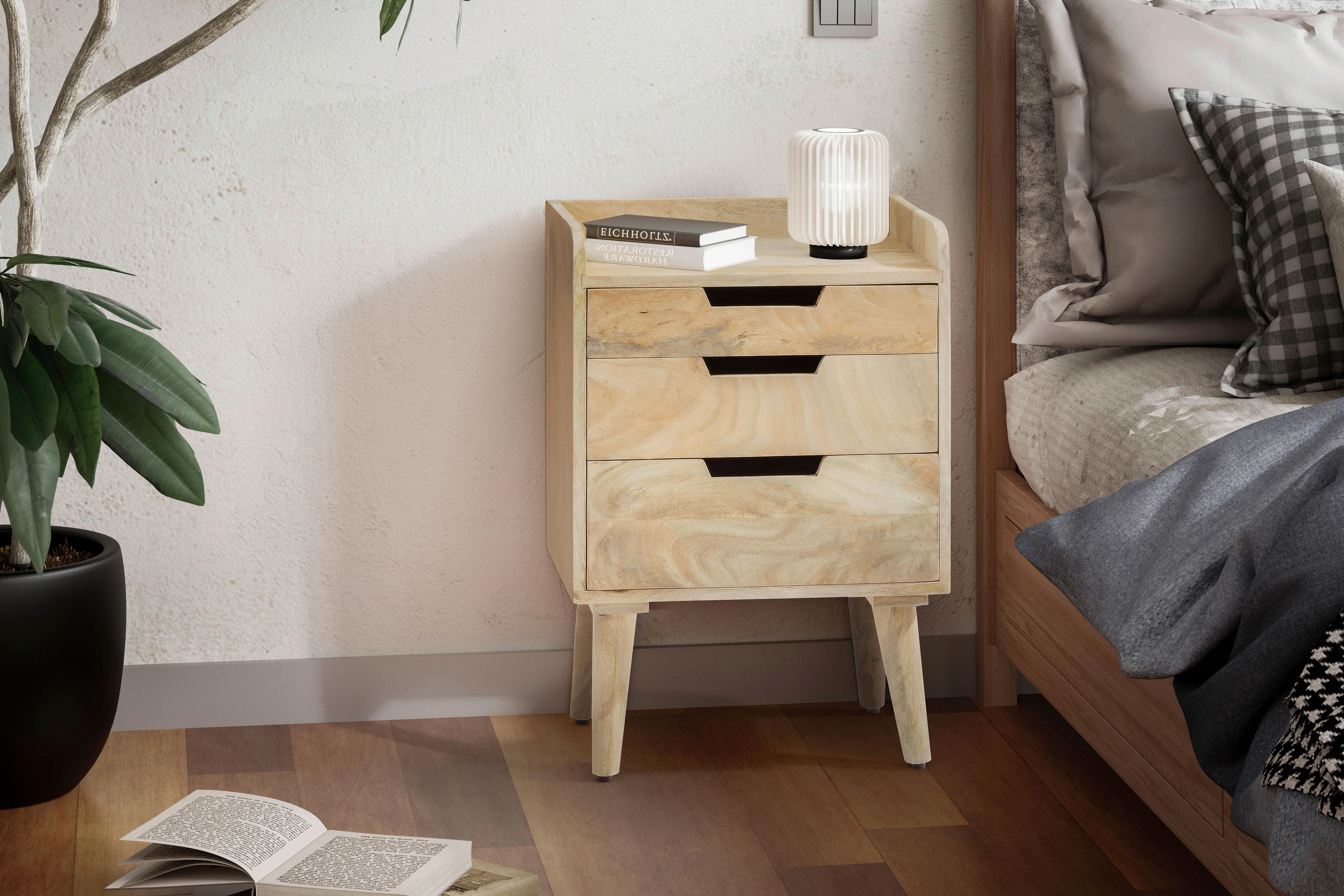 NACHTTISCH WL6.984 - Hellbraun, Design, Holz (45/63/33cm) - MID.YOU