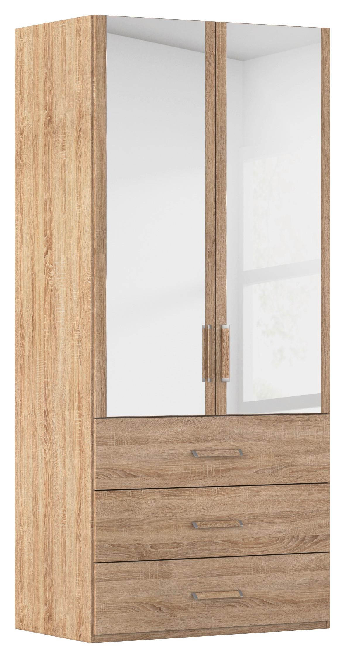 Omara S Klasičnimi Vrati Evelyn, Barva Hrasta - hrast sonoma, Design, umetna masa/steklo (101/223/60cm) - Novel