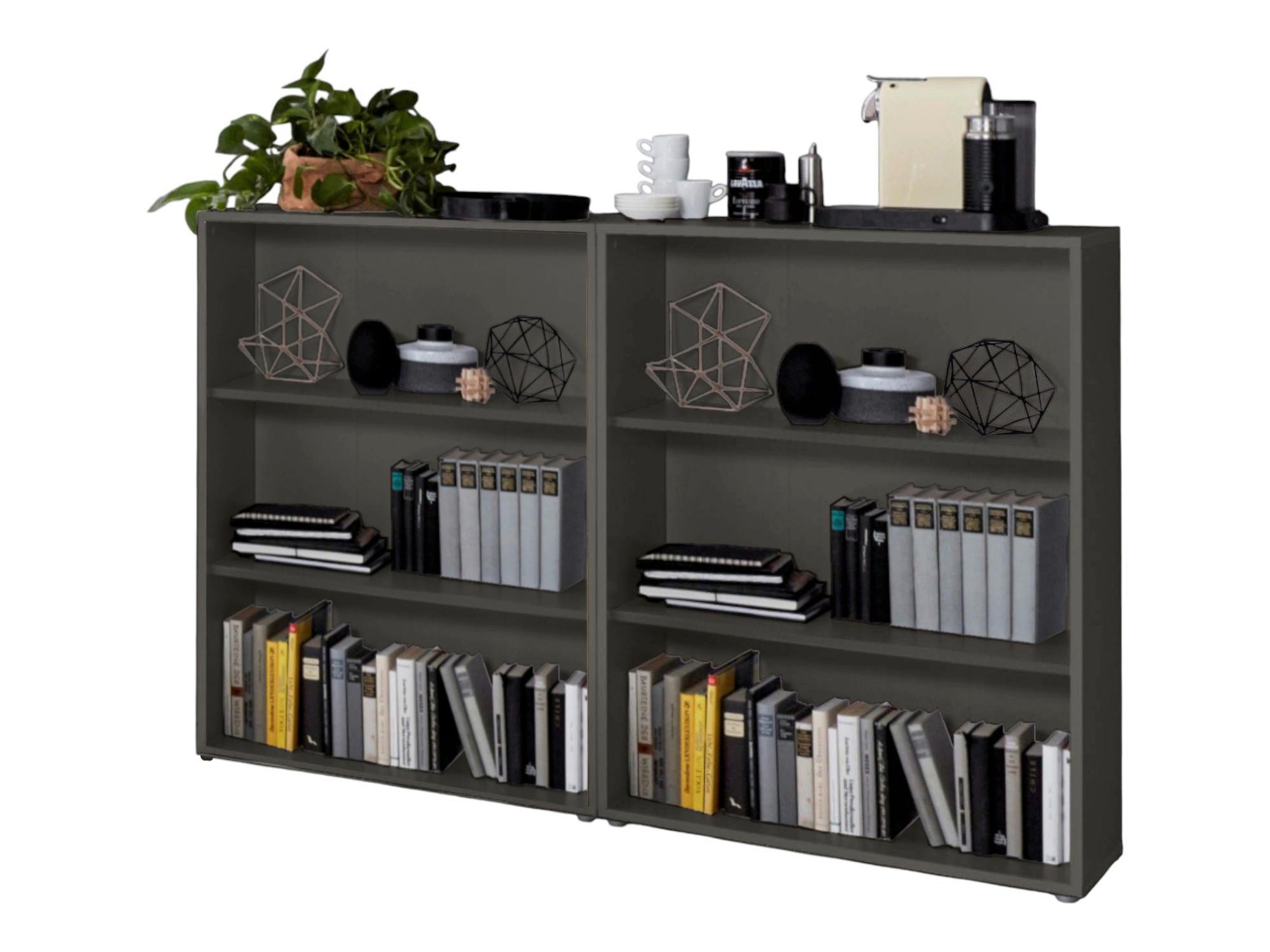 REGALSET OFFICE EDITION-RW SET 1 NIEDR. - Anthrazit, MODERN, Holzwerkstoff (168,8/113,6/33cm) - MID.YOU