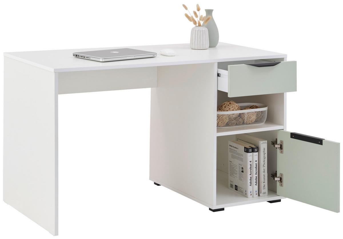 Masă de scris PALERMO 2 - verde salvie/alb, Trend, material pe bază de lemn (120/73,5/60cm) - Modern Living
