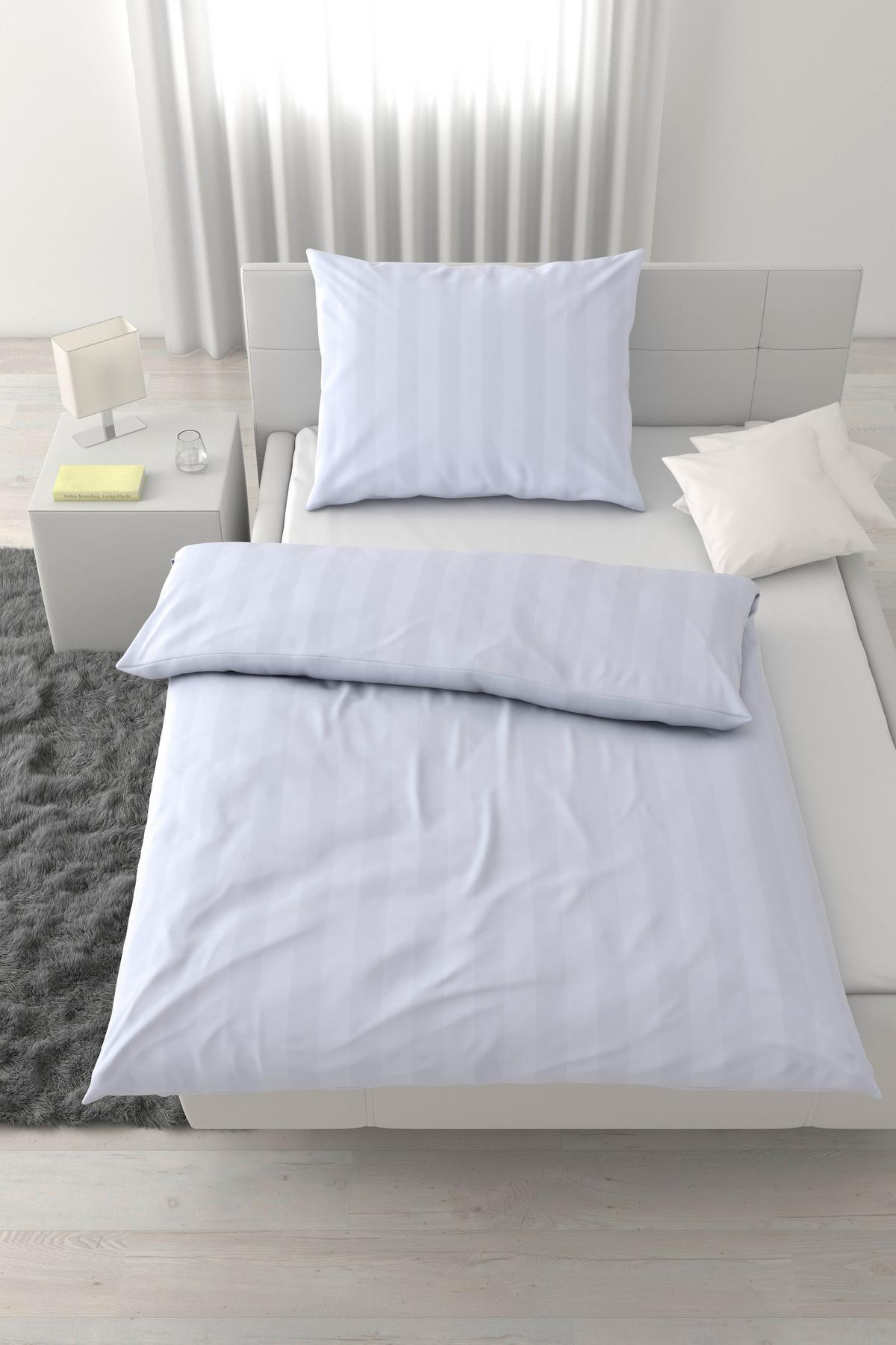 Bettwäscheset Xenia-Streif XENIA STREIF - Weiss, Modern, Textil (160/210cm) - Premium Living