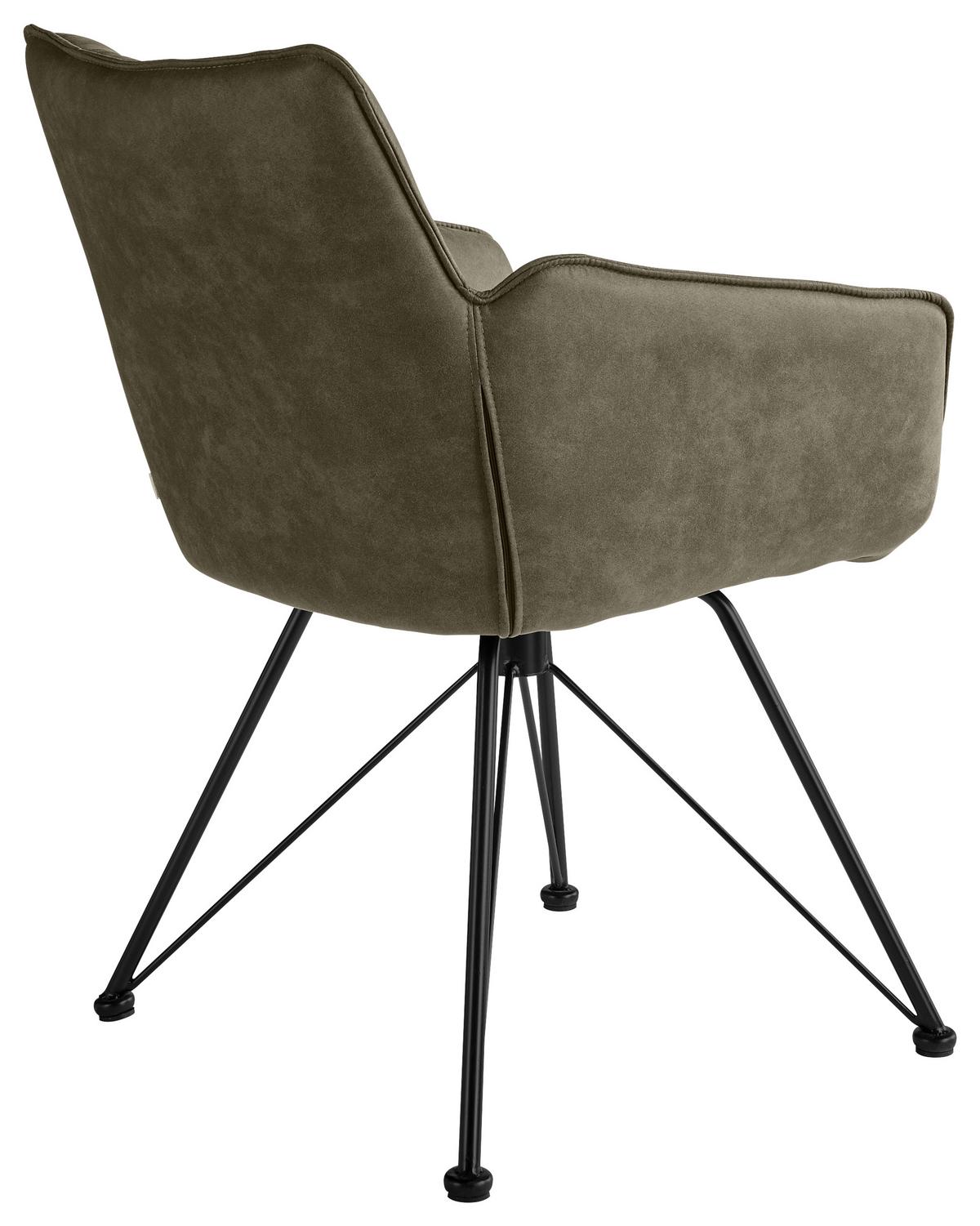 KRZESŁO Z PODŁOKIETNIKAMI FRISCO - czarny/taupe, Design, metal/tkanina (60/84/65cm) - SetOne by Musterring