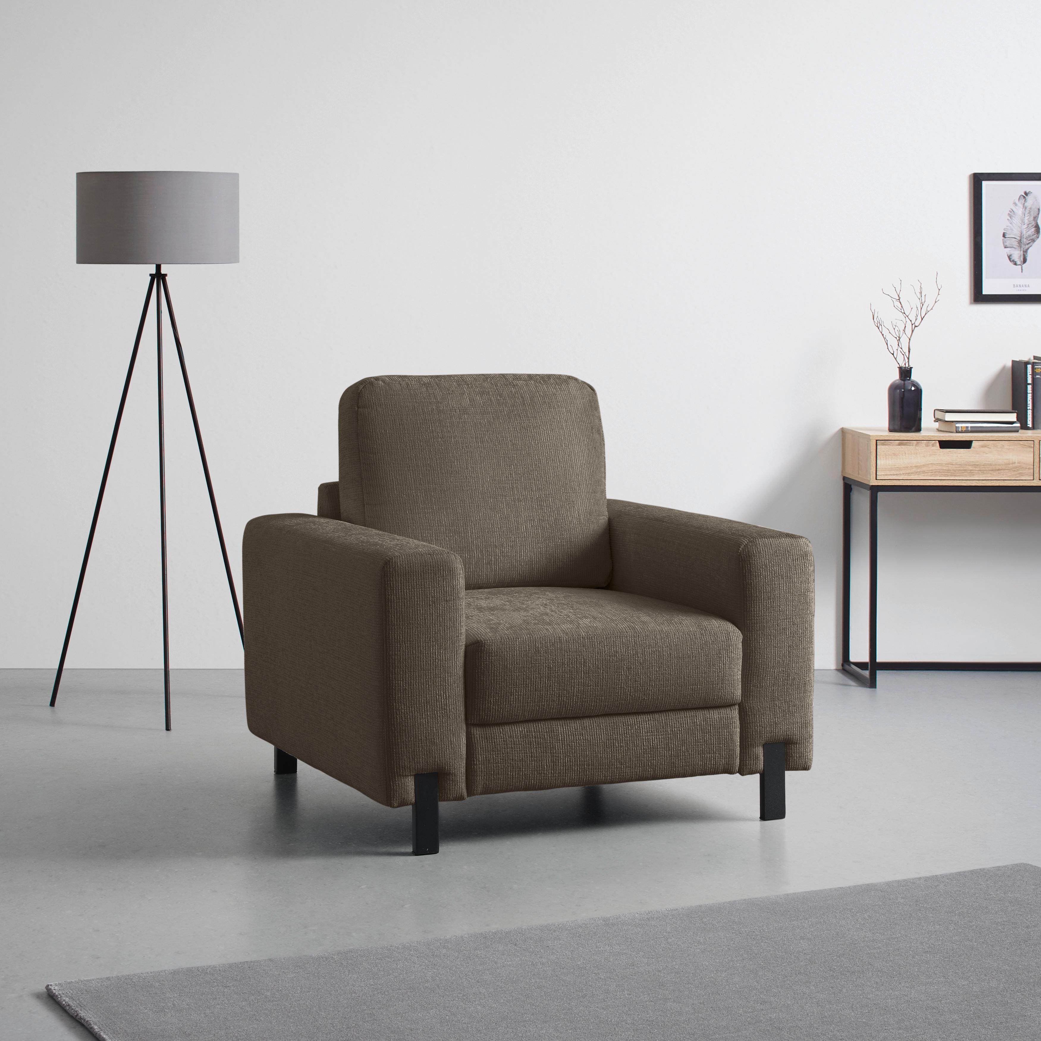 Sessel Piega Braun - Schwarz/Braun, MODERN, Textil/Metall (99/66-87/96cm) - Mömax