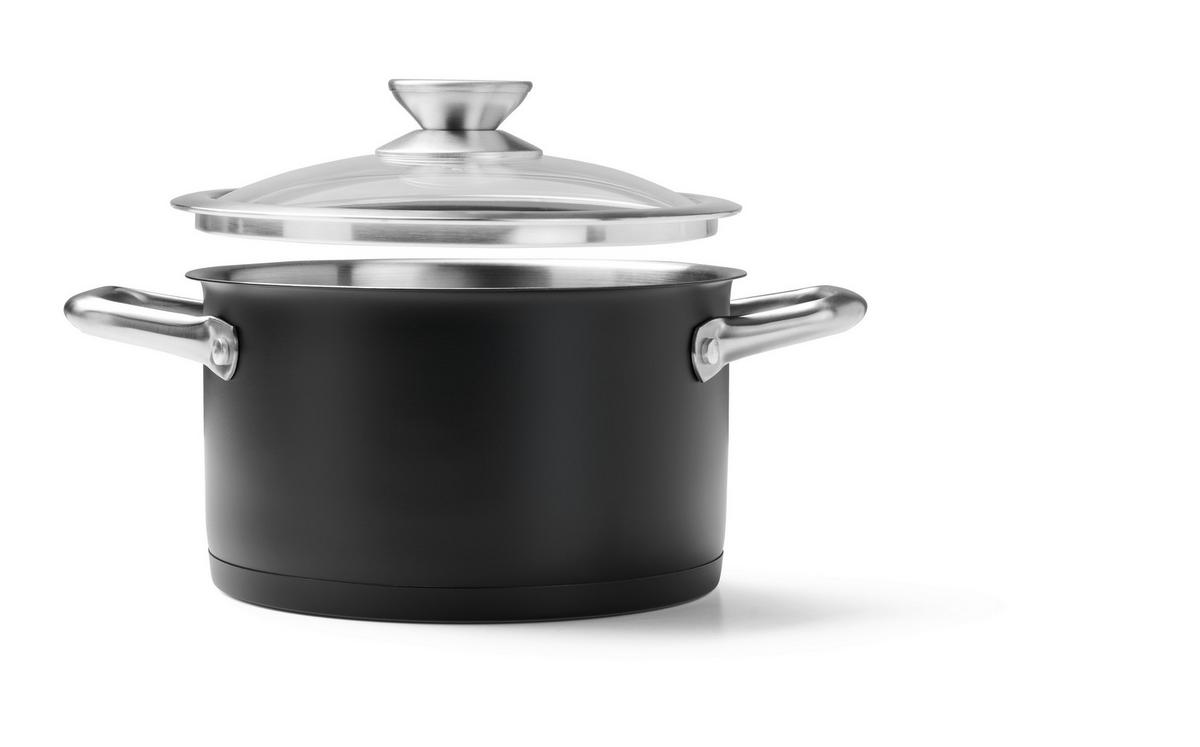 ZESTAW GARNKÓW DAVID - przejrzysty/czarny, Basics, metal/szkło - Homeware Profession.