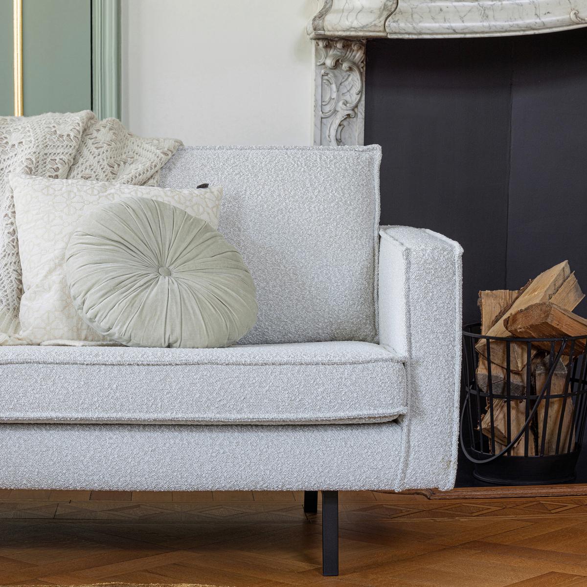 2,5- Sitzer Sofa Rodeo Naturfarben B: 190cm - Schwarz/Naturfarben, Design, Textil/Metall (190/85/86cm) - Livetastic