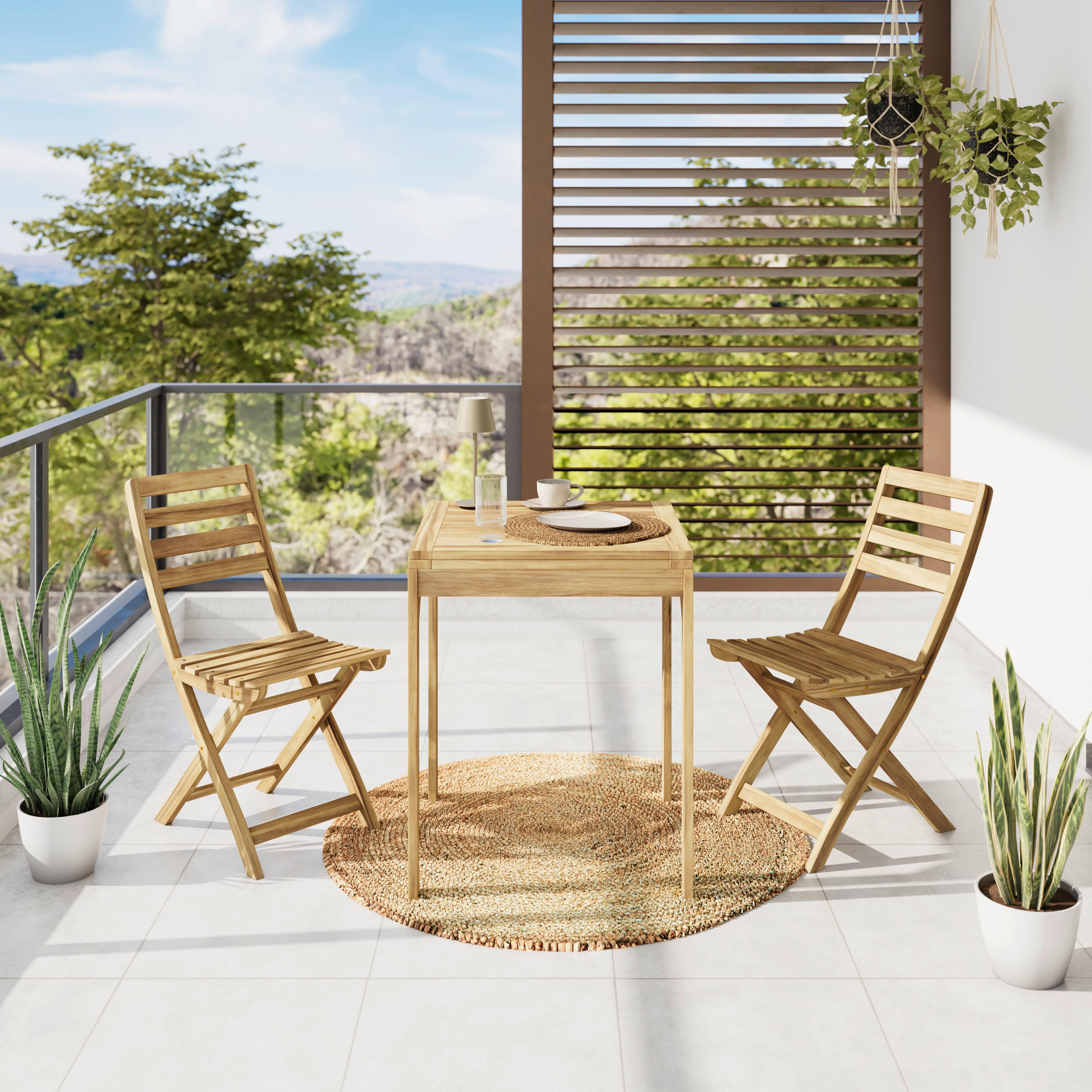 Balkonset Sana Akaziefarben 3-teilig - Akaziefarben, Natur, Holz (60-120/60/73,3cm) - Mömax