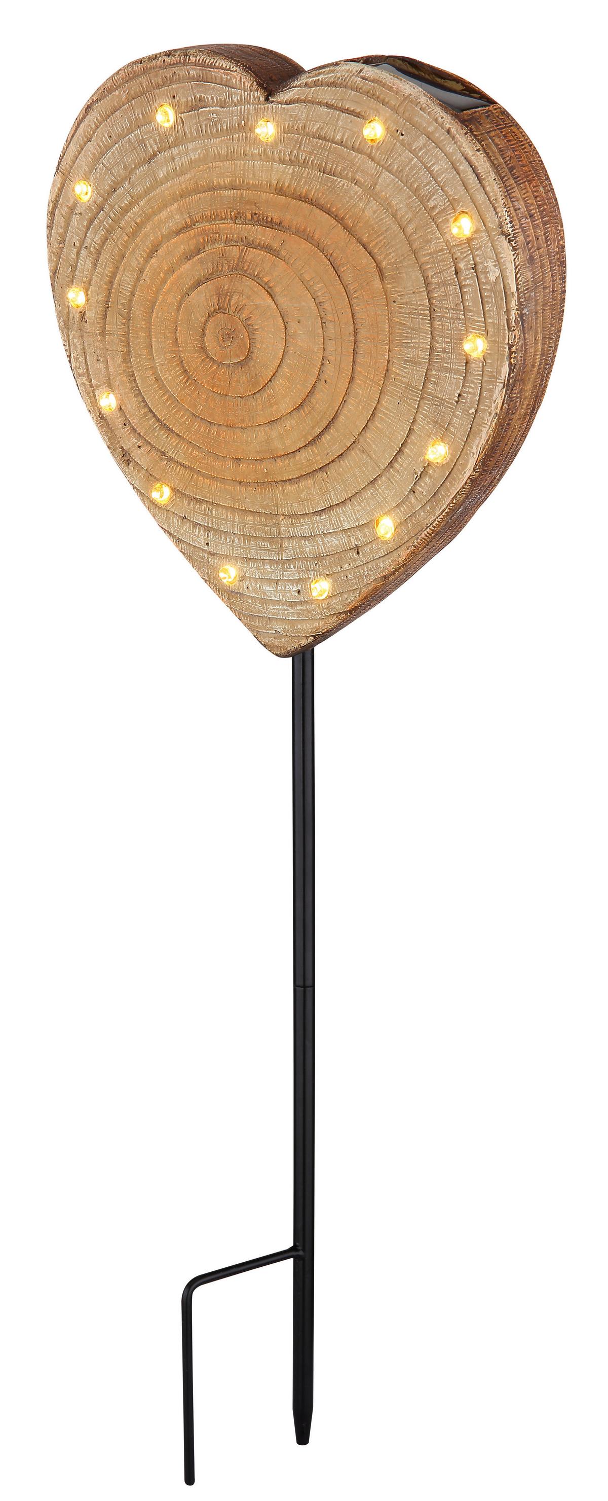 Solarna Svetilka Love, S Sijalko - črna/rjava, Natur, kovina/umetna masa (19/9,5/50cm) - Globo