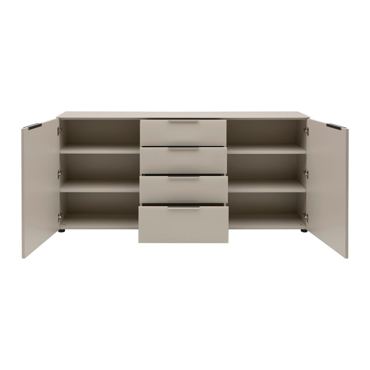 Sideboard Siena Kaschmir - Chromfarben/Kaschmir, MODERN, Glas/Holzwerkstoff (181/84/40cm) - Premium Living