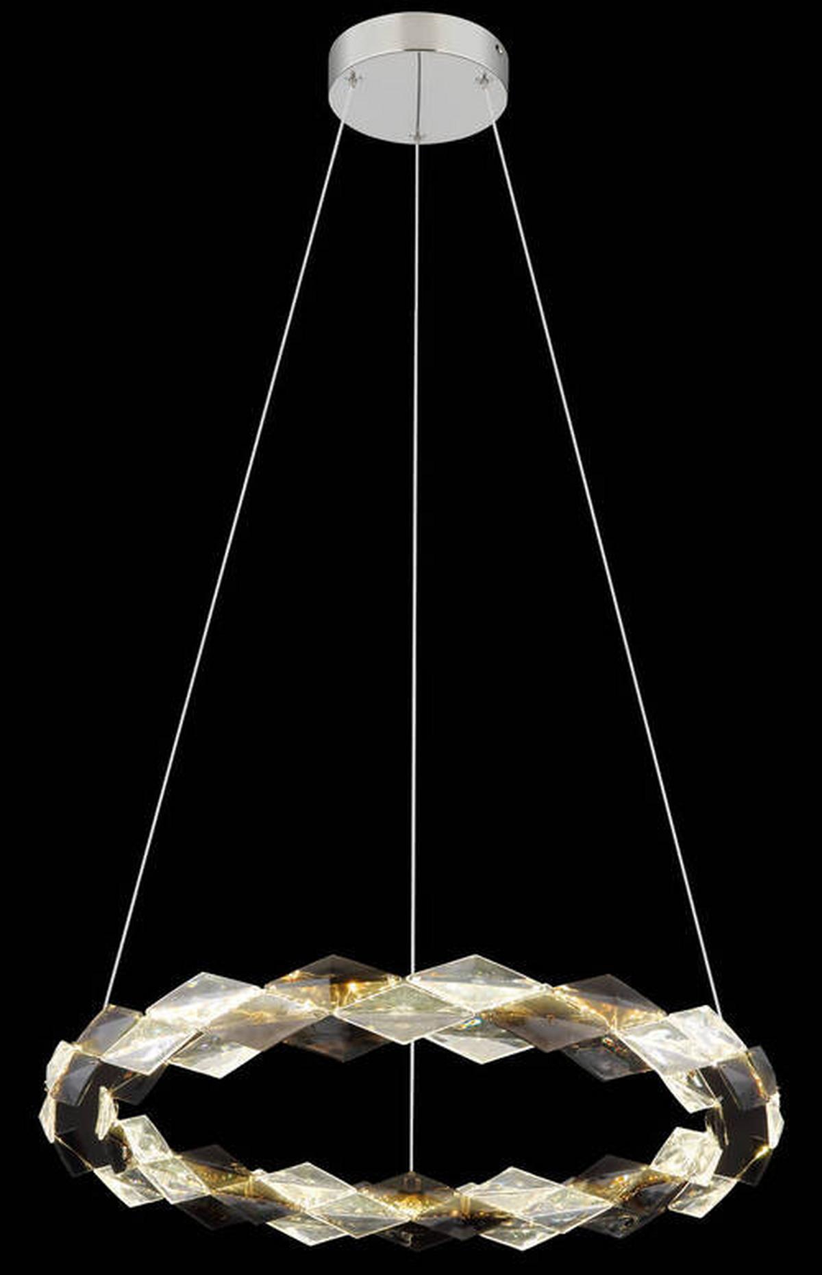 LED-HÄNGELEUCHTE 67318H1 - Klar, Design, Kunststoff/Metall (55/130cm) - Globo
