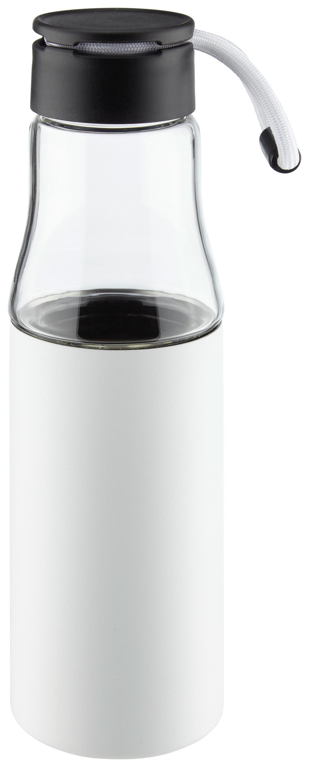 Hőszigetelt Palack Sport - fekete/fehér, műanyag/Üveg (500ml) - Premium Living