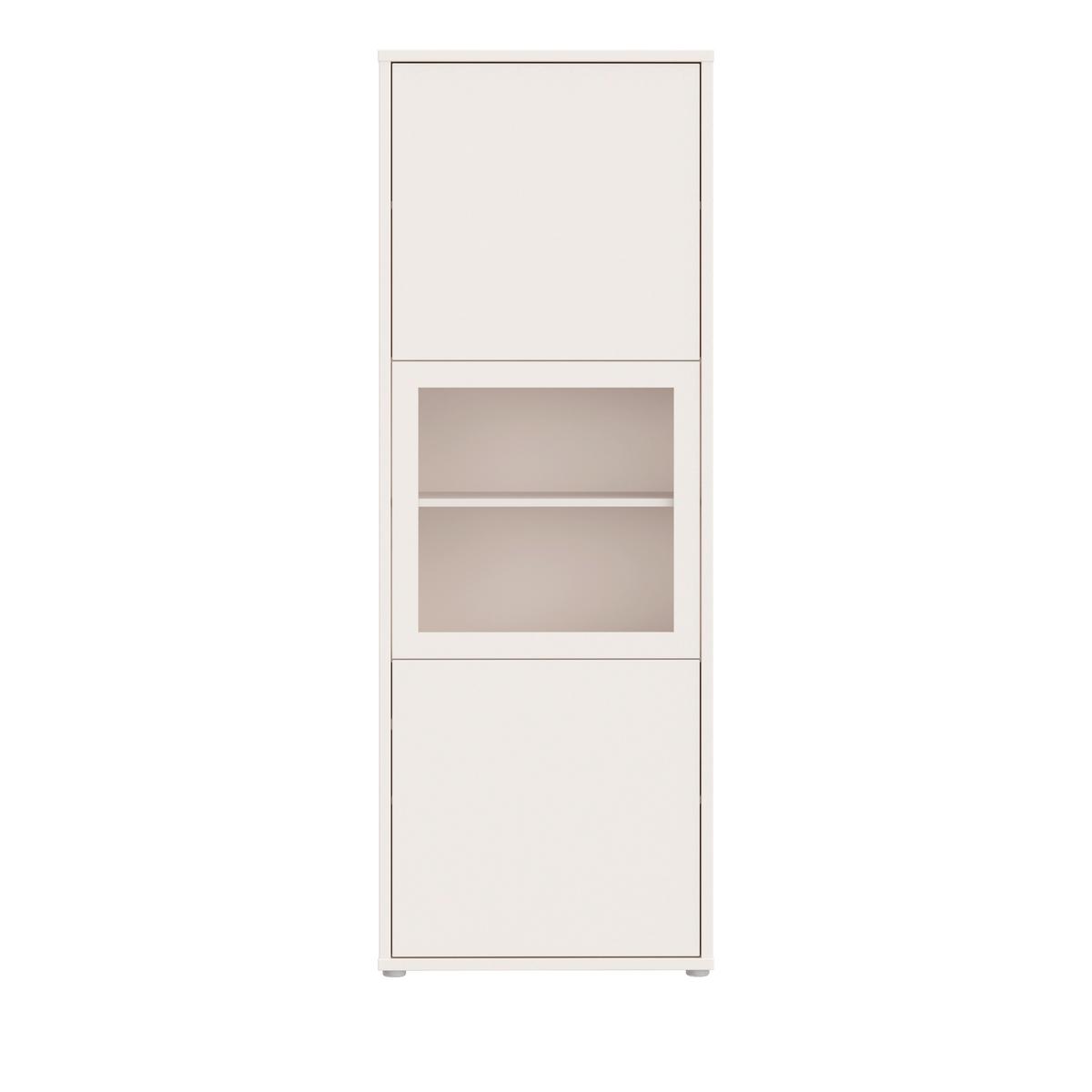 Vitrina Alice, Peščena Barva - siva/peščene barve, Moderno, umetna masa/steklo (64,8/179,1/44cm) - Carryhome