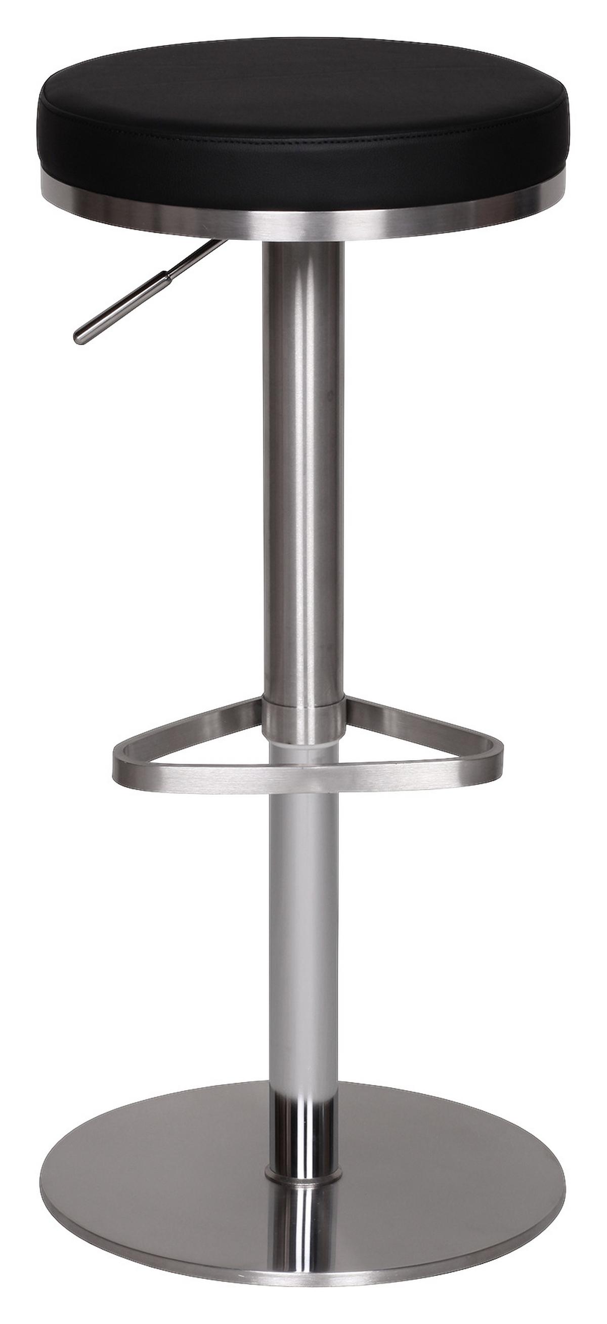 Barski Stol Wl1.293 - srebrne barve/črna, Moderno, kovina/tekstil (38/57/38cm) - MID.YOU