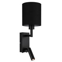 Led Zidna Svjetiljka Zamora - crna, Konvencionalno, metal/tekstil (15/45,5cm) - Globo