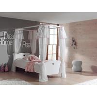 Himmelbett 90x200 Amori, Weiß - Weiß, KONVENTIONELL, Holzwerkstoff/Textil (90/200cm) - Vipack