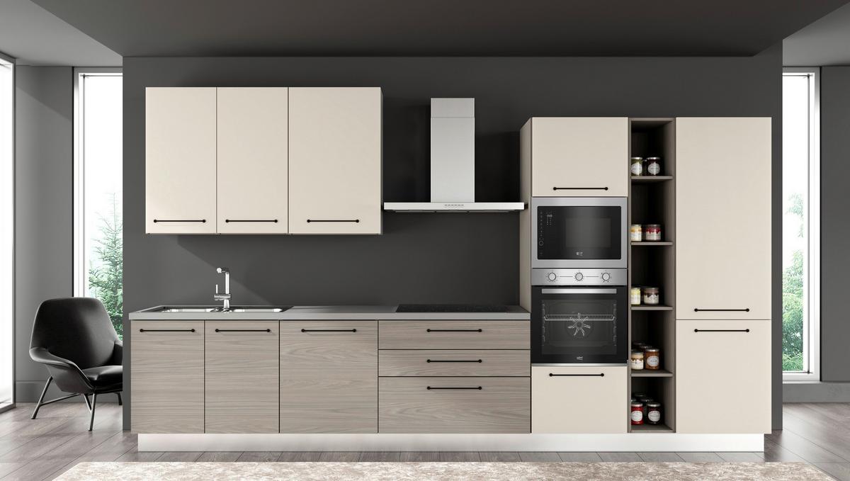 Blok Kuhinja S Aparatima Line 390 - siva/hrast sivi, Konvencionalno, drvo/metal (390/216-240/60cm) - Mömax