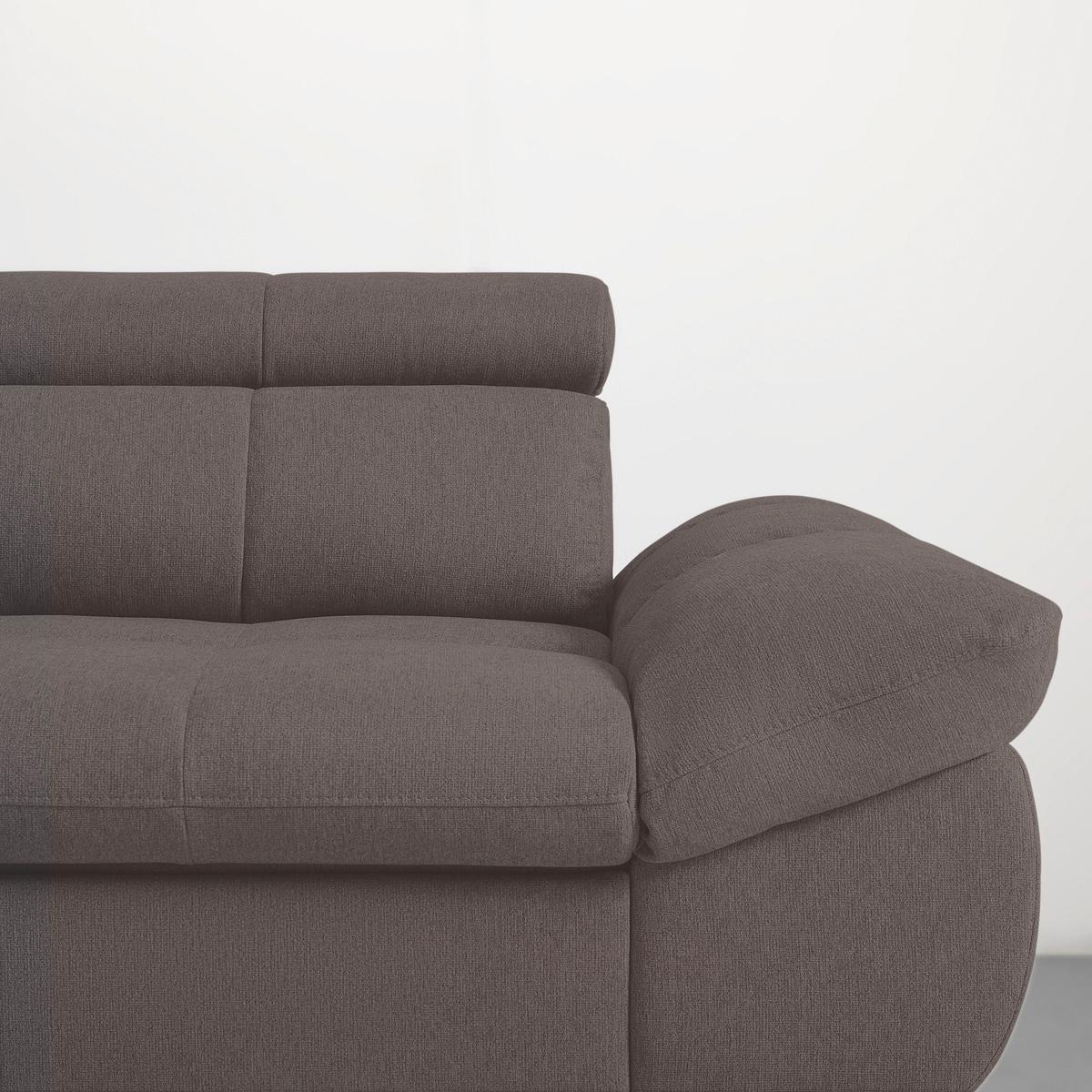 Wohnlandschaft Alberto Graphitfarben - Graphitfarben/Schwarz, MODERN, Textil/Metall (296/78/201cm) - Mömax