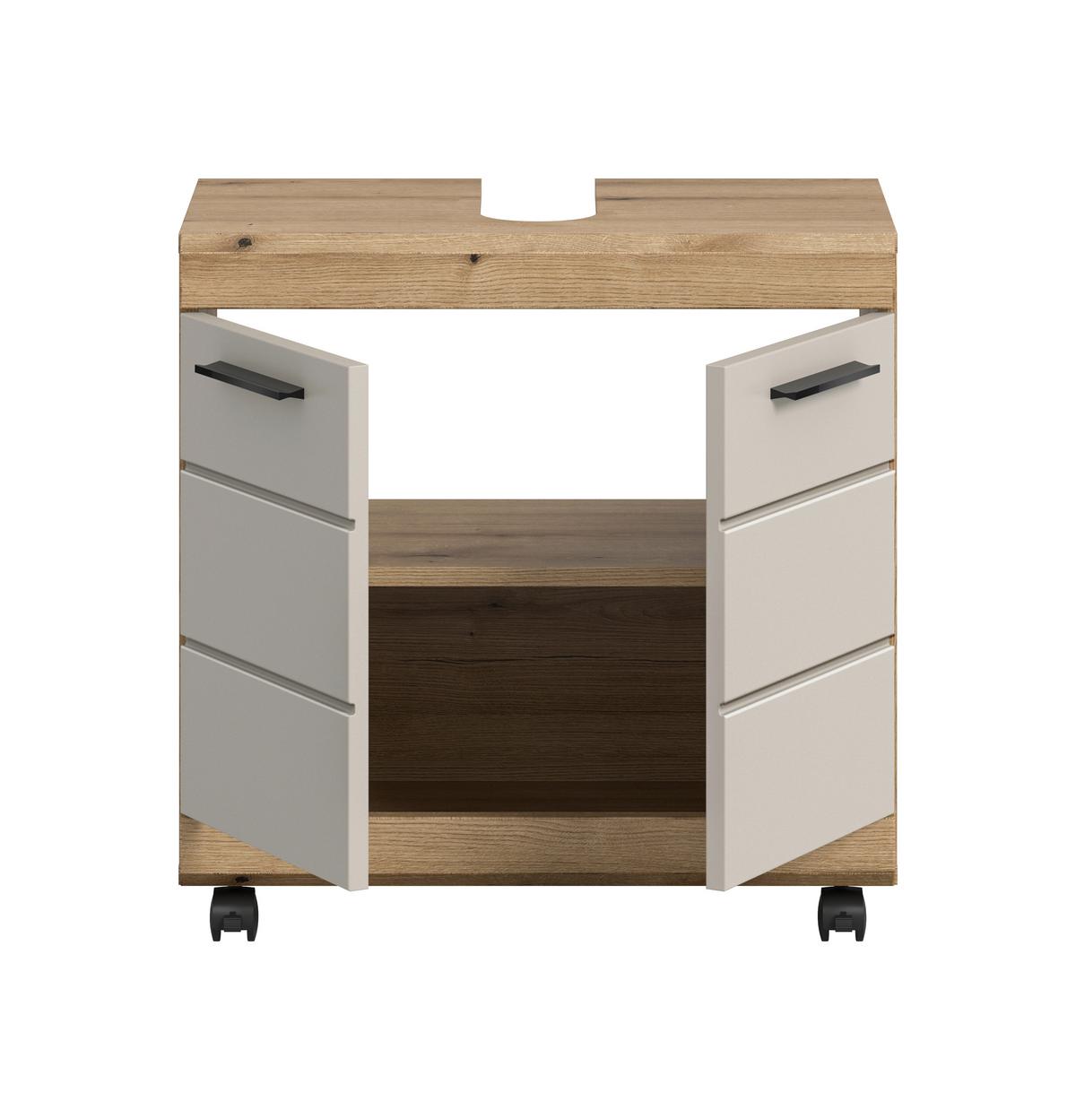 Waschbeckenunterschrank Scout Eichefarben/Kaschmir - Kaschmir/Eichefarben, Trend, Holzwerkstoff/Kunststoff (60/60/34cm) - MID.YOU