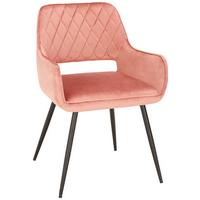 Stuhl aus Samt in Rosa - Schwarz/Rosa, Modern, Holz/Textil (55/80,5/59,5cm) - Based