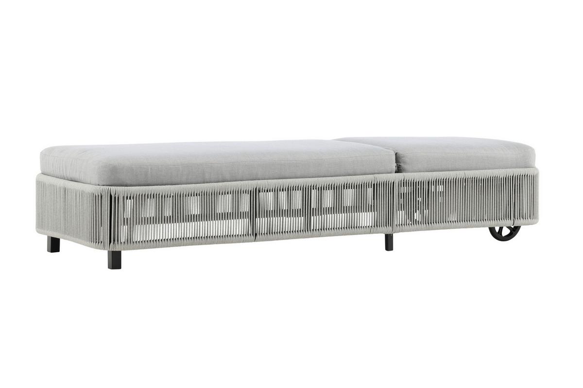 SONNENLIEGE VIRYA - Schwarz/Grau, KONVENTIONELL, Textil/Metall (75/32/205cm) - Gardenson