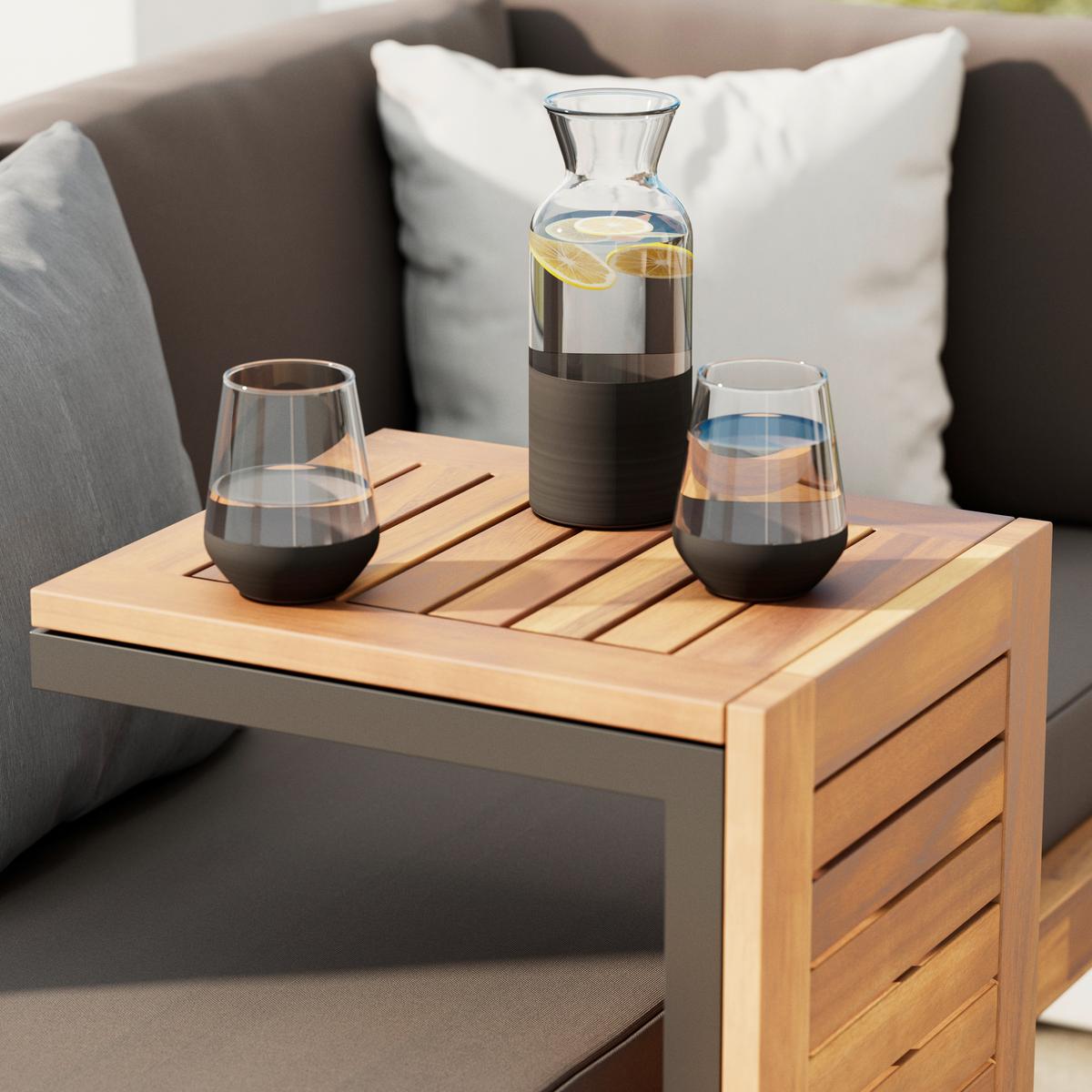 Lounge Garnitura Adam, Akacija, Siva, 3-Delno - siva, Moderno, kovina/les (175/71/68cm) - Mömax