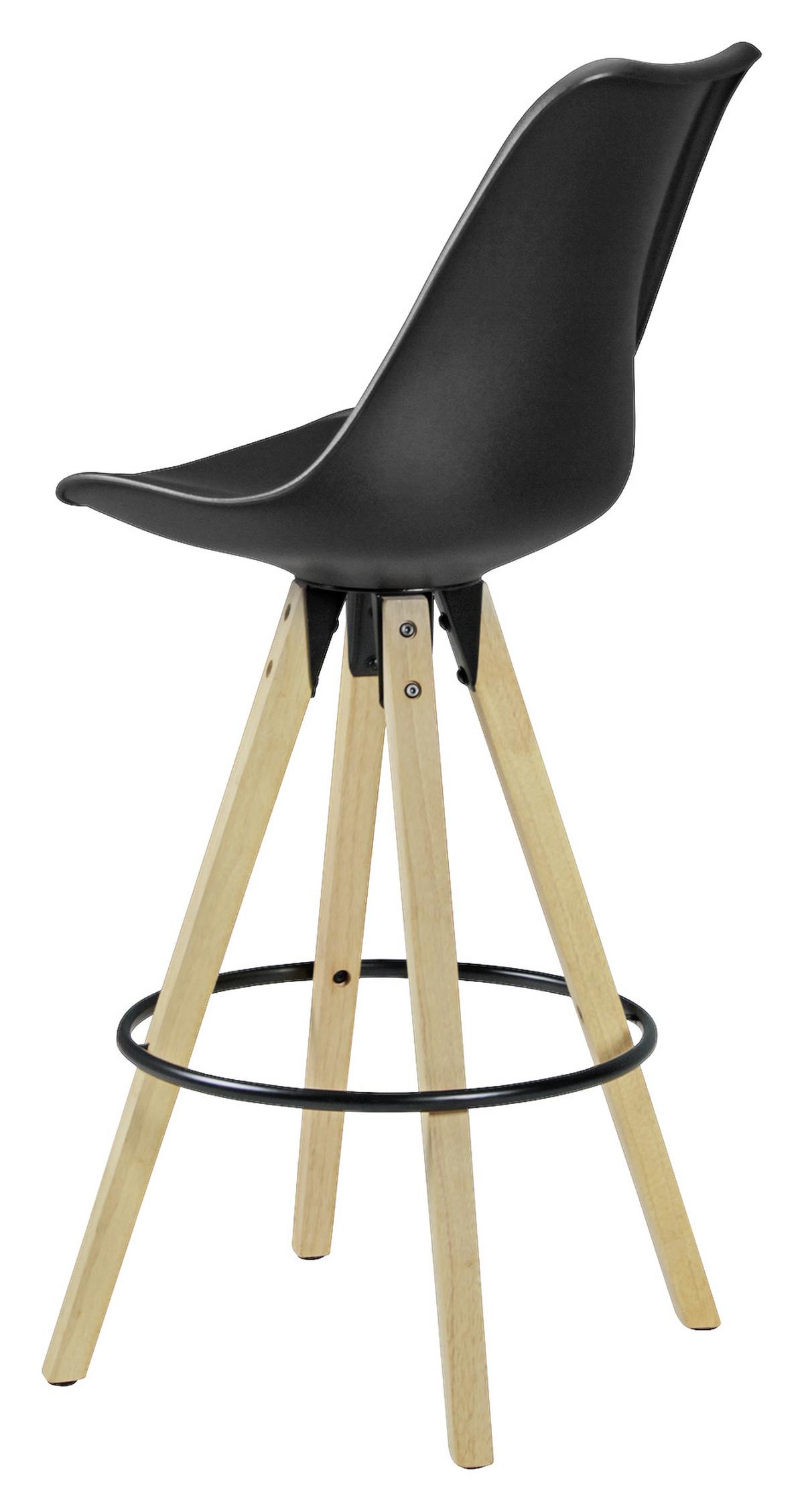 Barhocker-Set in Schwarz 'Lima' 2-er Set - Eichefarben/Schwarz, Design, Holz/Kunststoff (49/113/49cm) - MID.YOU