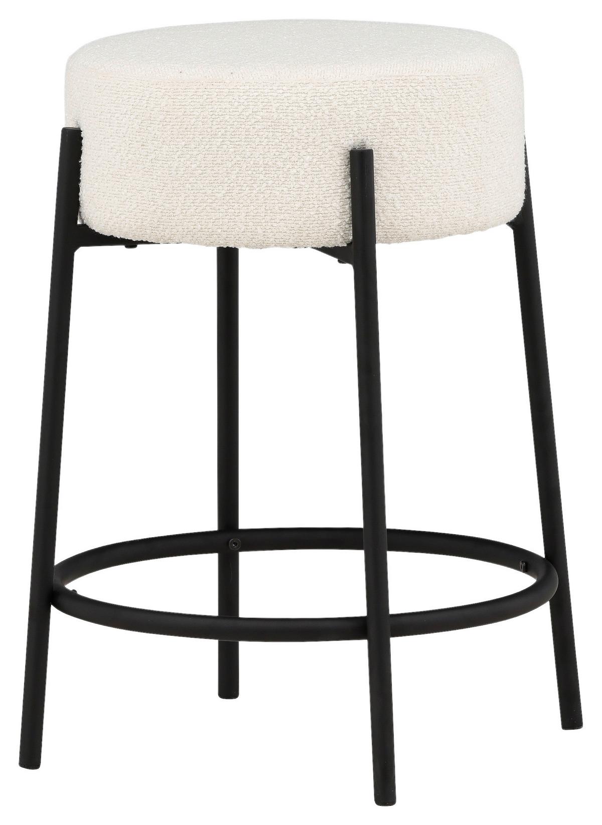 BARHOCKER TUCSON - Schwarz/Weiß, Design, Textil/Metall (50/60/50cm) - Livetastic