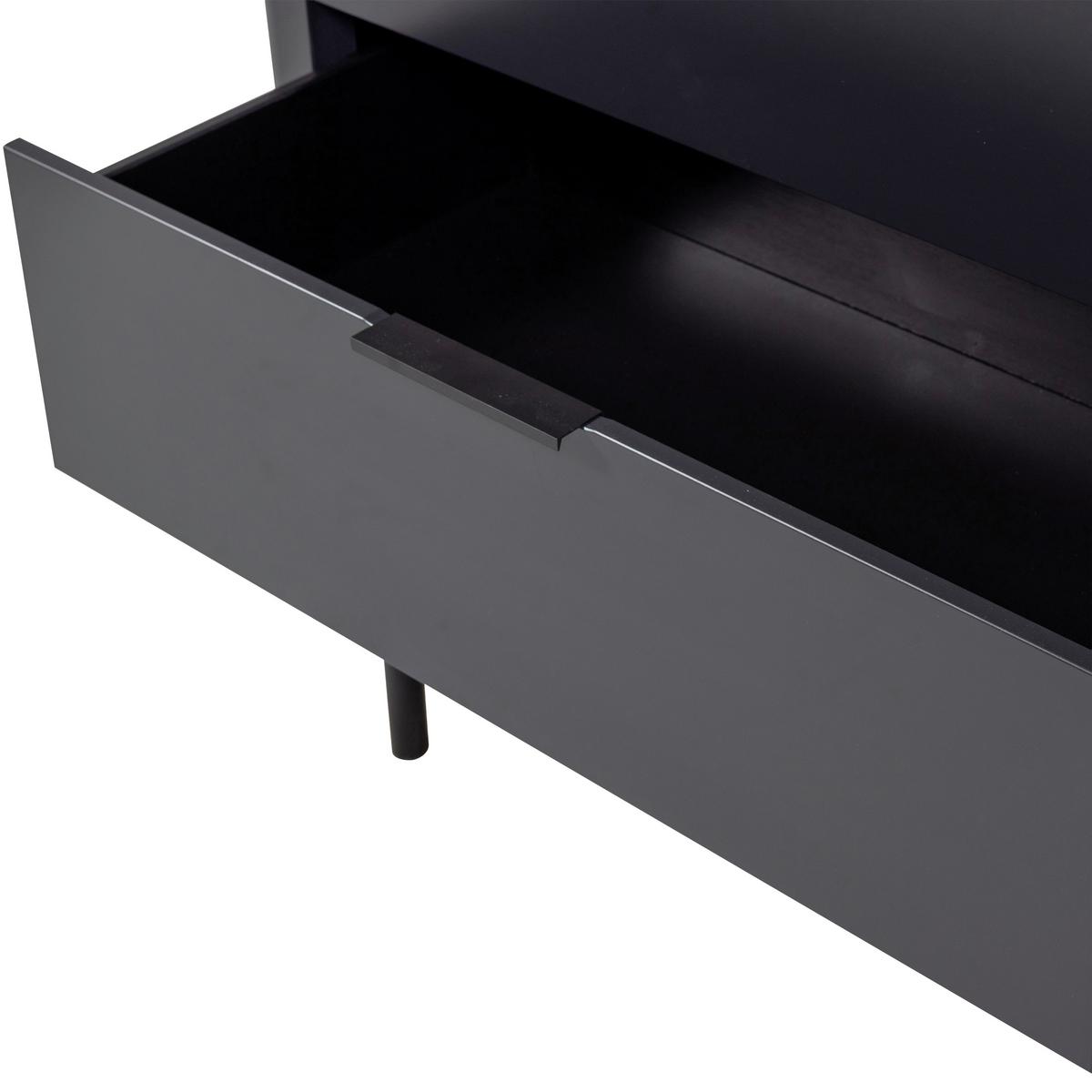Kommode Gunnar Schwarz B: 94 cm - Schwarz, Design, Holz/Metall (94/93/52cm) - Livetastic