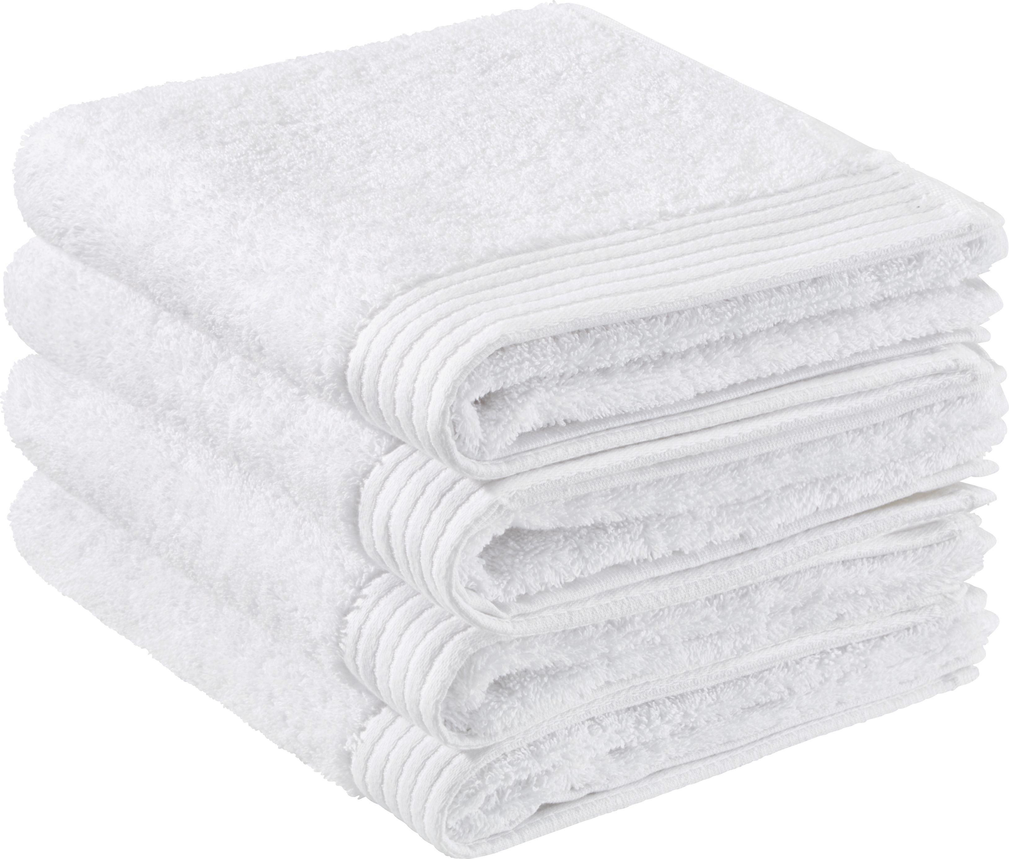 Handtuch Dolly ca.50x100cm - Weiß, KONVENTIONELL, Textil (50/100cm) - Bessagi Home