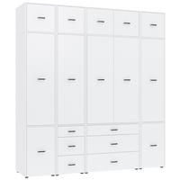 Kleiderschrank Kivo Weiß - Schwarz/Weiß, Basics, Holzwerkstoff/Kunststoff (225/239,4/52,1cm) - Based