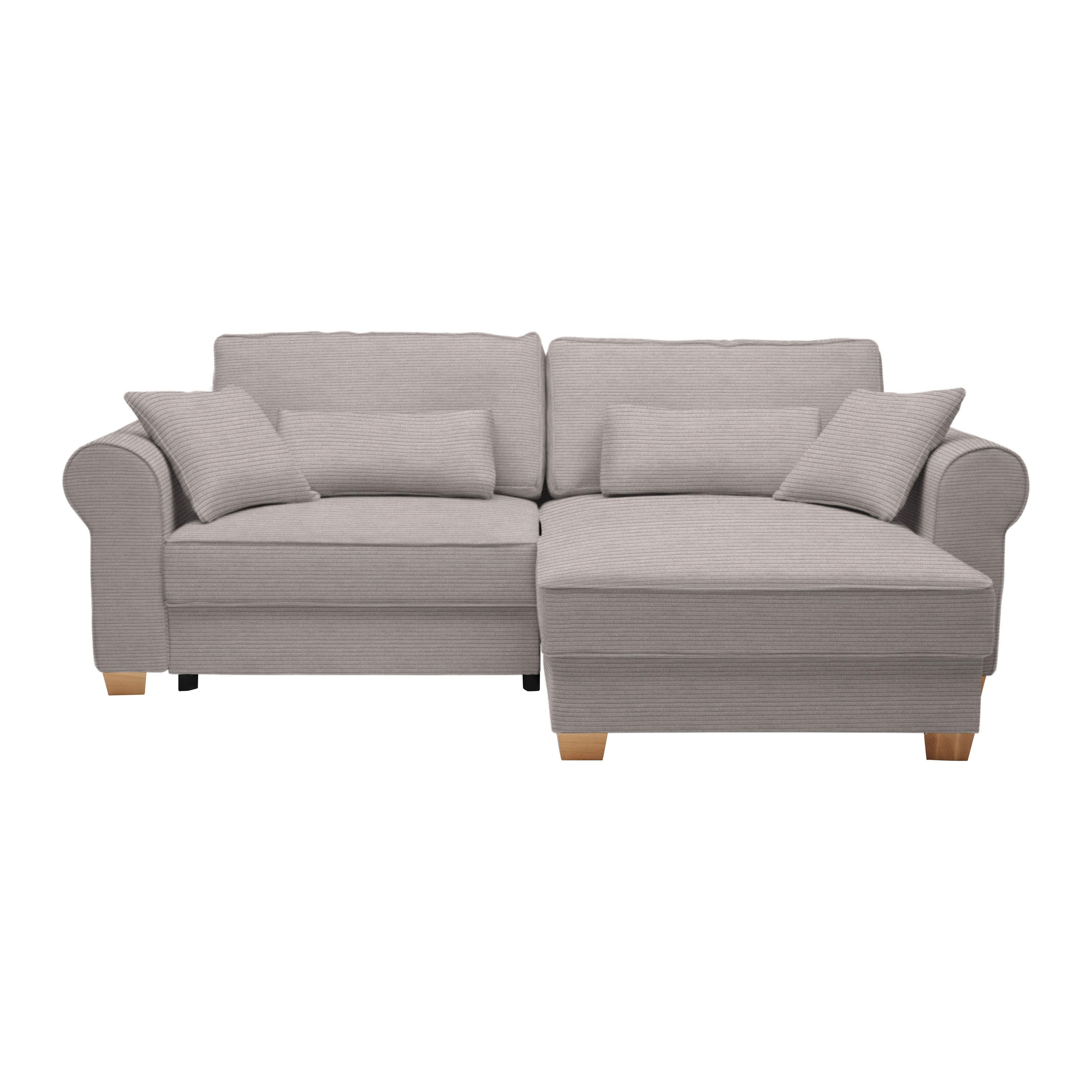 Wohnlandschaft Angelo Grau - Grau, MODERN, Holz/Holzwerkstoff (255/92/185cm) - Mömax