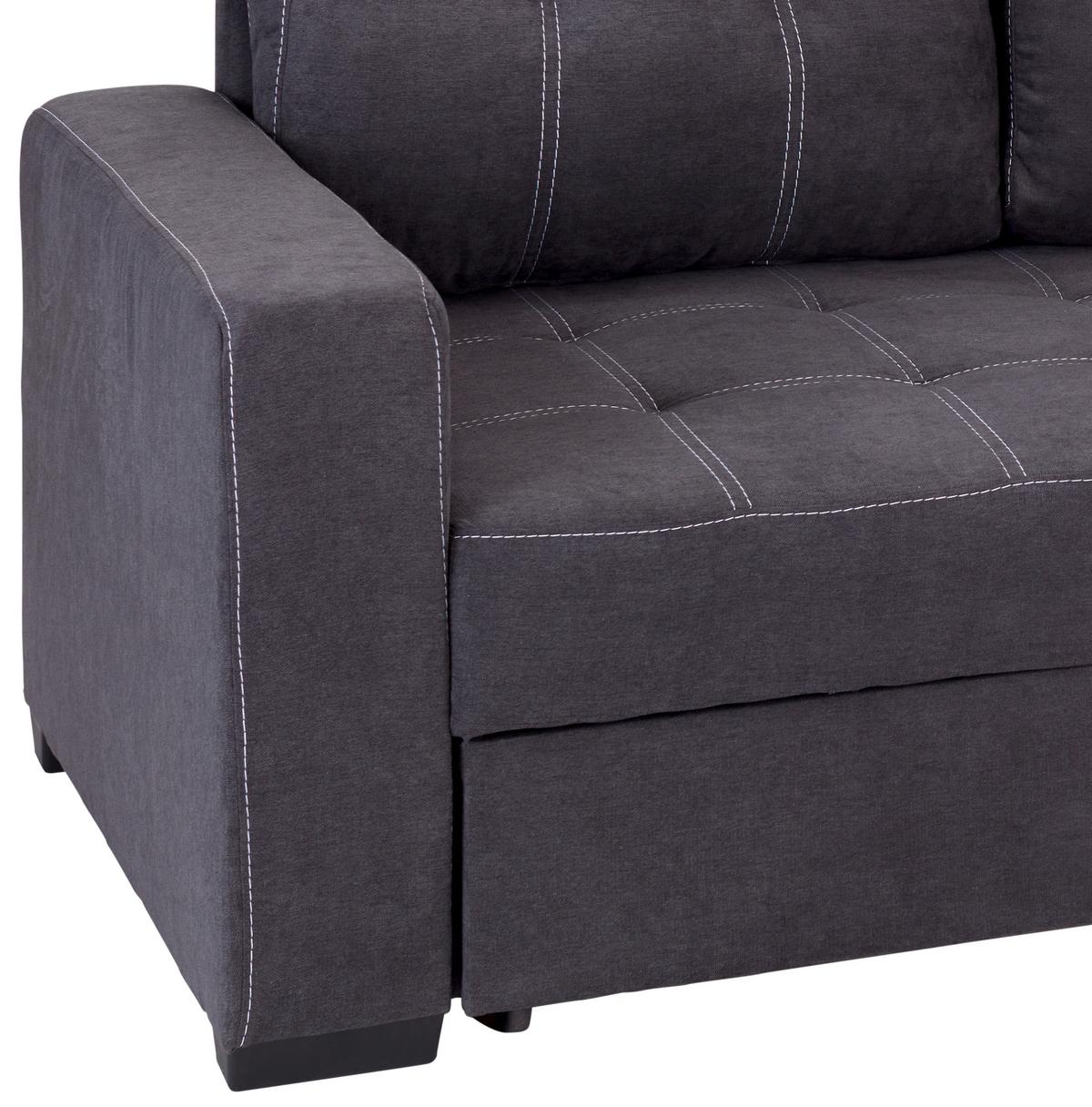 Sedežna Garnitura Mediolan, Z Ležiščem - temno siva/črna, Design, umetna masa/tekstil (240/160cm) - Mömax