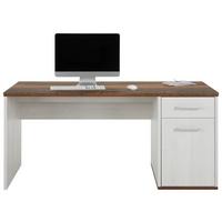 Schreibtisch in Weiss/Dunkelbraun - Weiss/Dunkelbraun, Romantik / Landhaus, Holzwerkstoff/Kunststoff (160/76/73cm) - Mömax