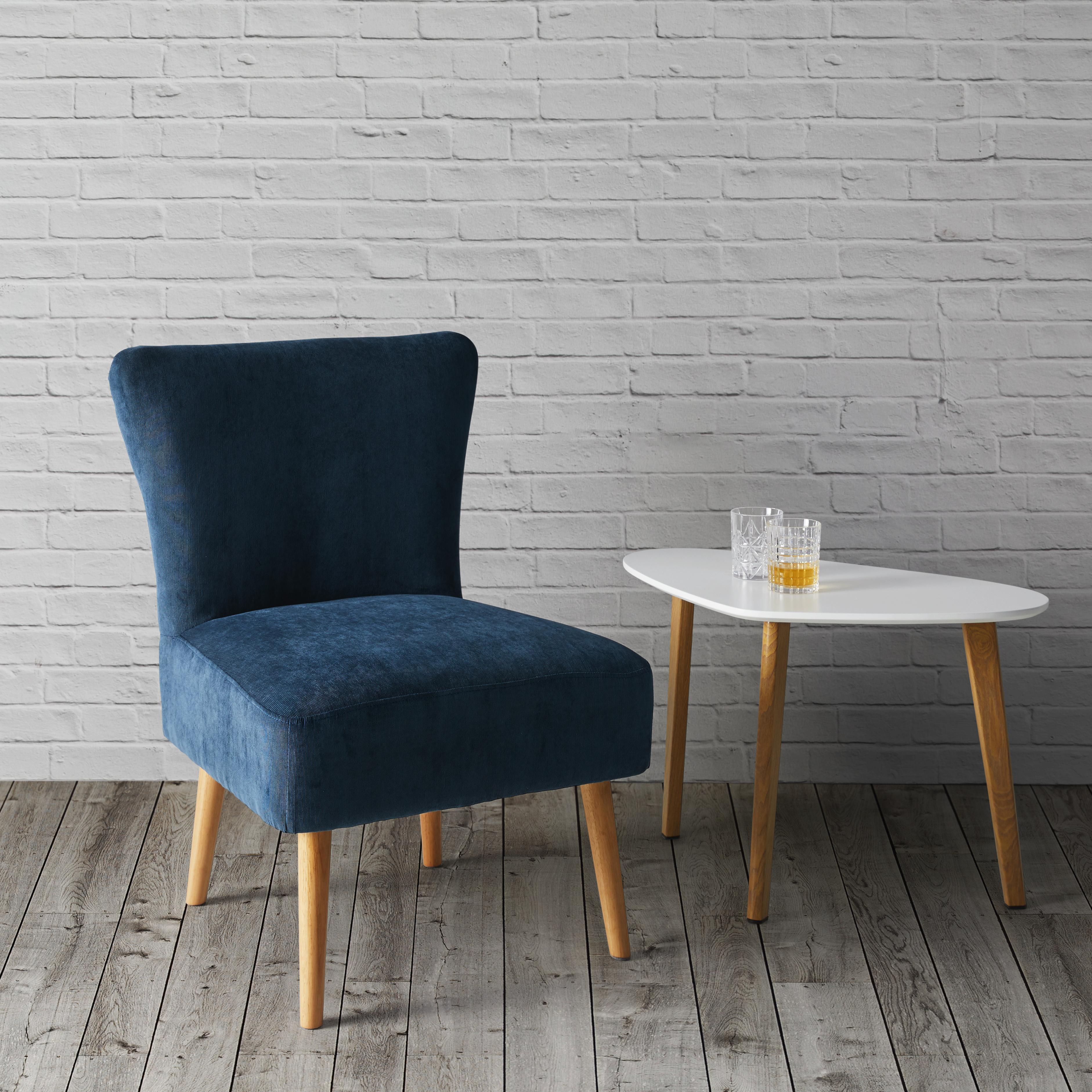 Sessel in Blau 'Laura' - Blau, MODERN, Holz/Textil (62/83/62cm) - Bessagi Home