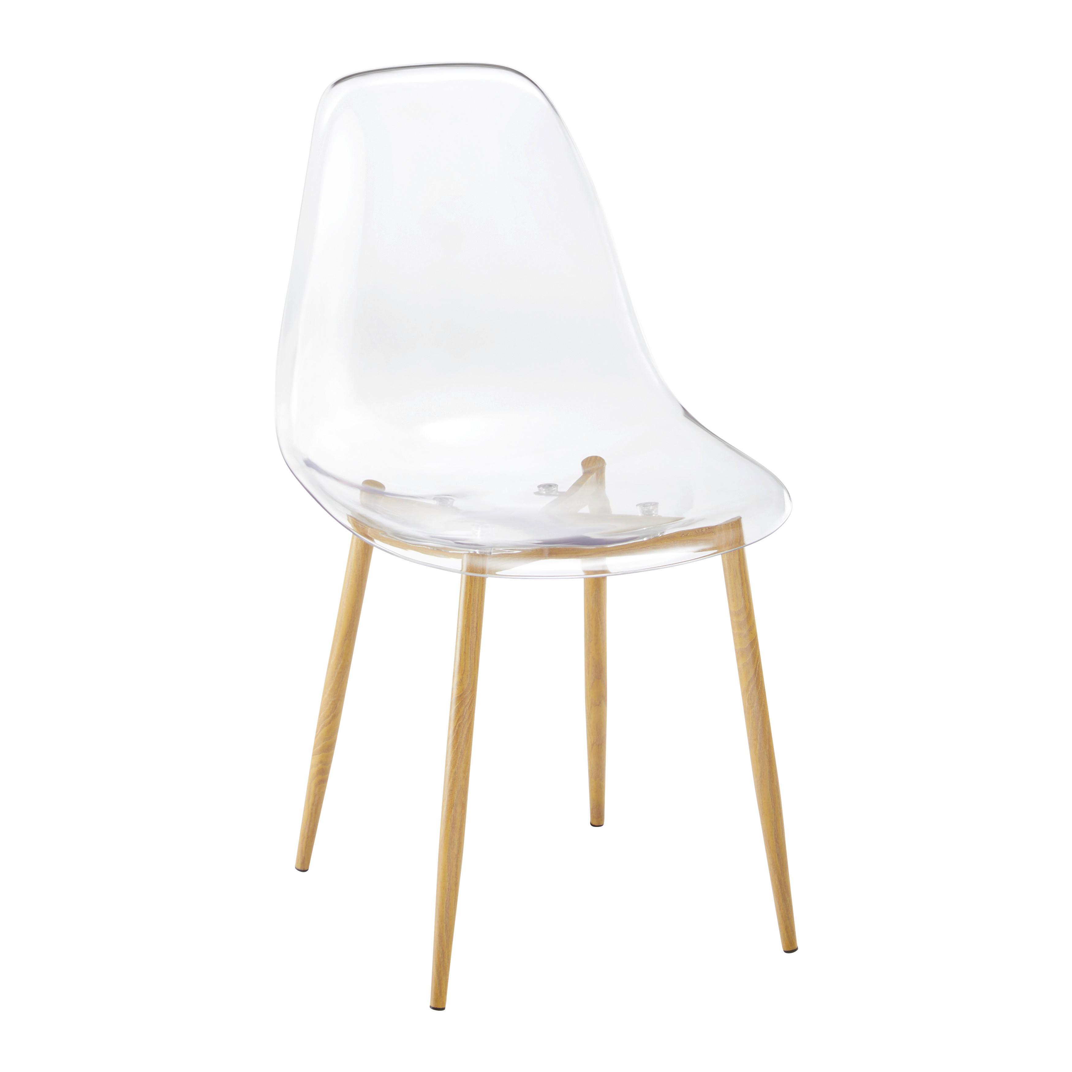 Stuhl Vinnie Transparent Kunststoff - Transparent/Naturfarben, MODERN, Kunststoff/Metall (47/83/52cm) - Bessagi Home