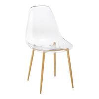 Stuhl Vinnie Transparent Kunststoff - Transparent/Naturfarben, MODERN, Kunststoff/Metall (47/83/52cm) - Bessagi Home
