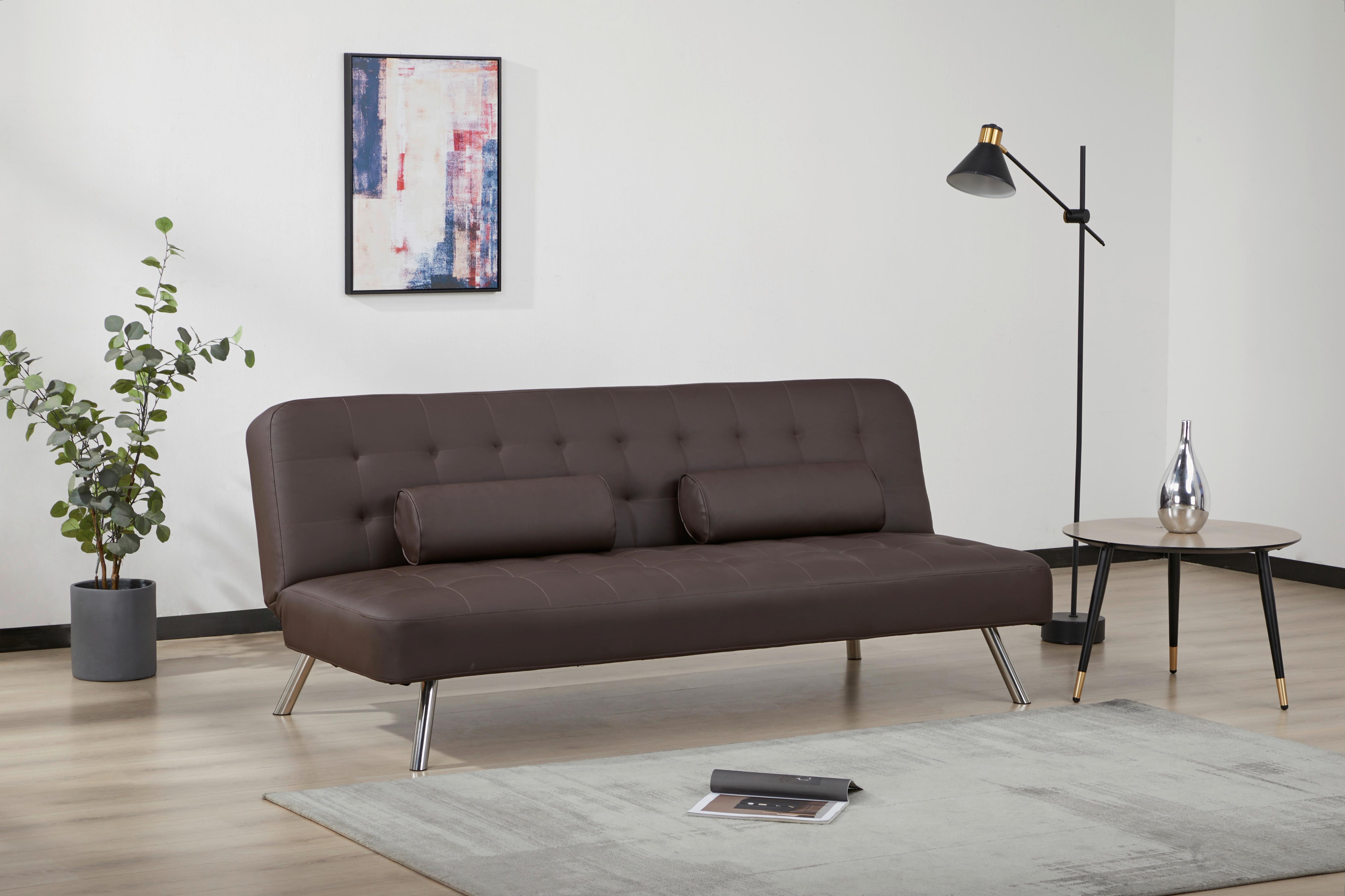 Trosed Na Razvlačenje Toledo - braon/srebrna, Moderno, tekstil/drvo (190/78/92cm) - Ondega