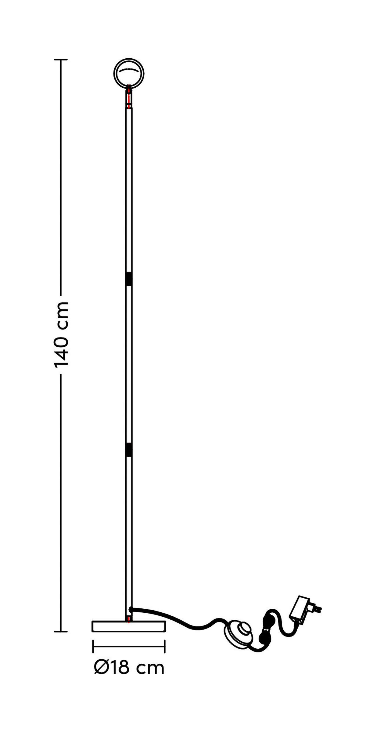Podna Led Svjetiljka Mavis - crna, Moderno, metal (18/140cm) - Modern Living