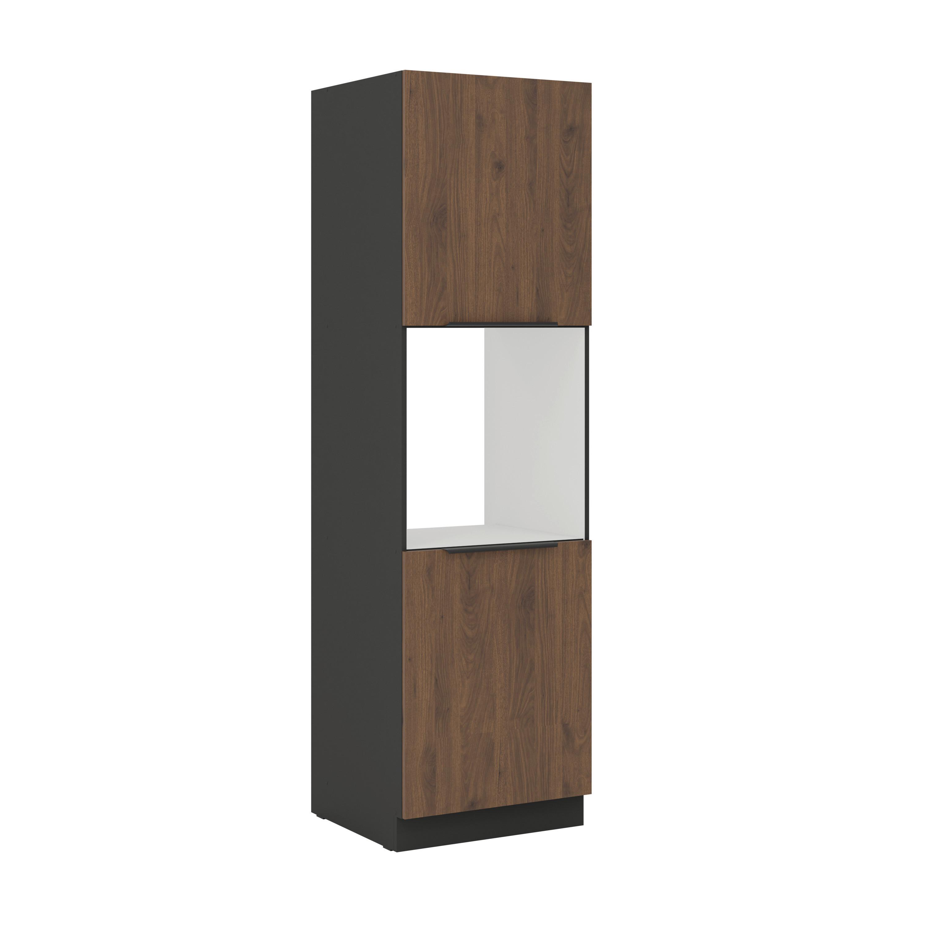 Element Za Ugradni Šporet Monza - boja oraha/crna, Moderno, metal/pločasti materijal (60/210/57cm) - Modern Living